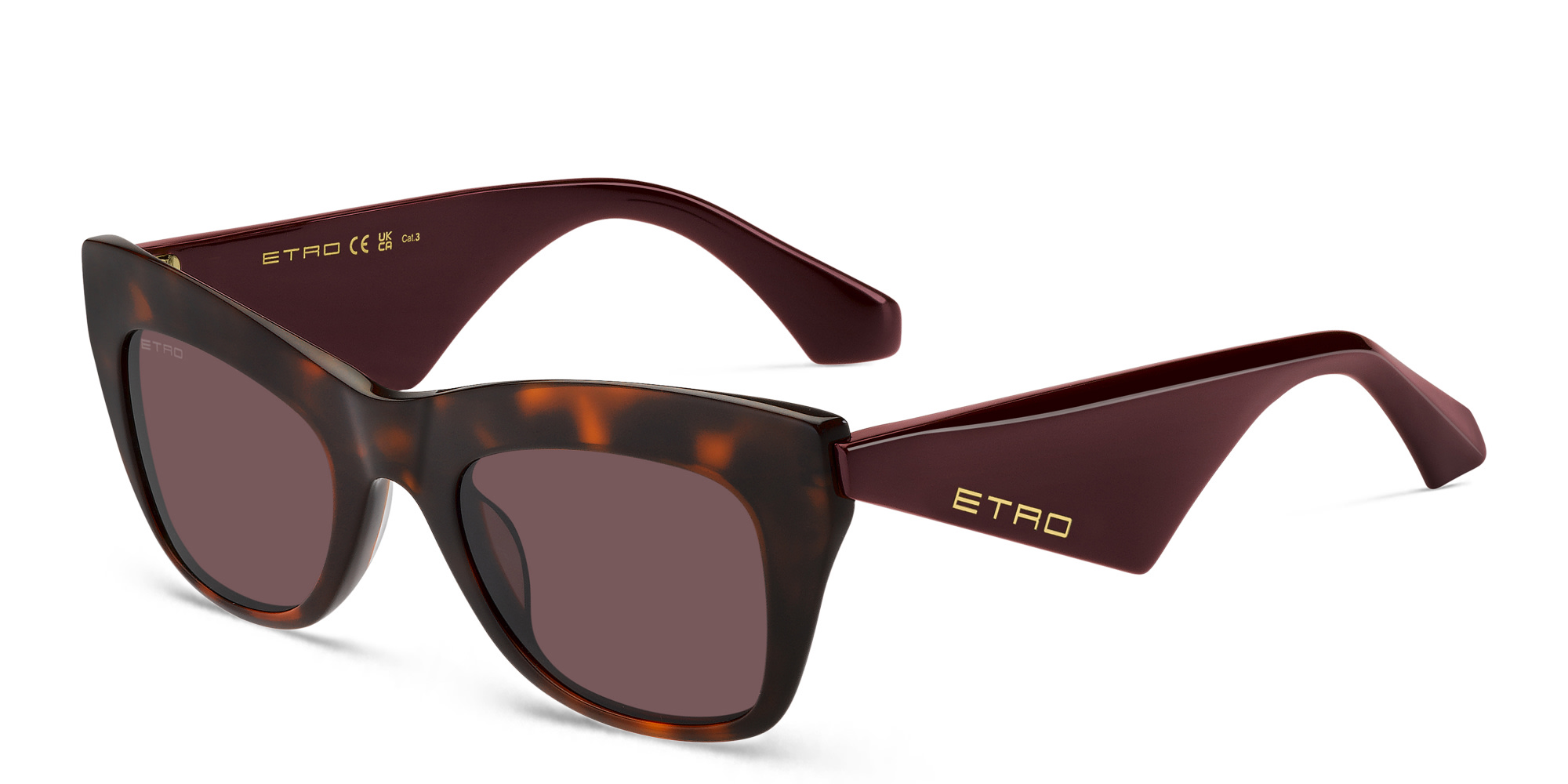 Shop ETRO Tailoring Cat-Eye Sunglasses in Havana online.
