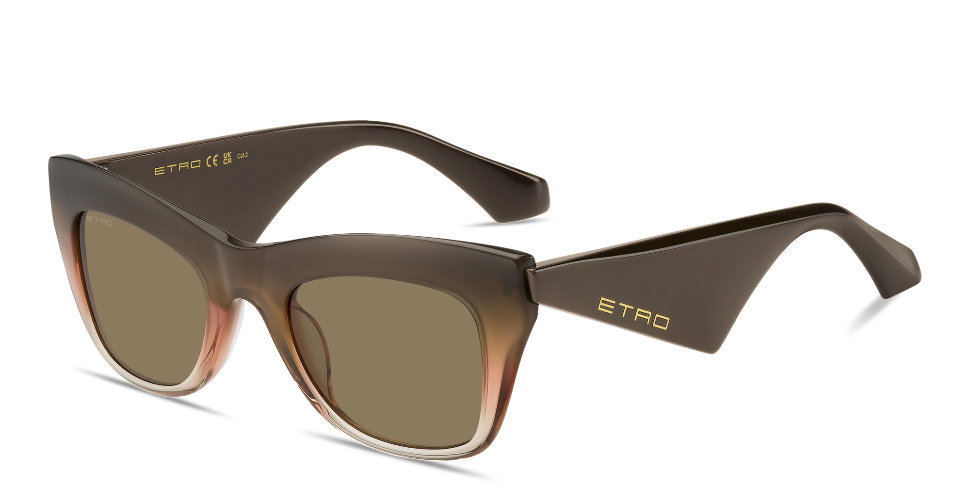ETRO Etro Tailoring Cat-Eye Sunglasses in Gradient Brown – Product Photo 2