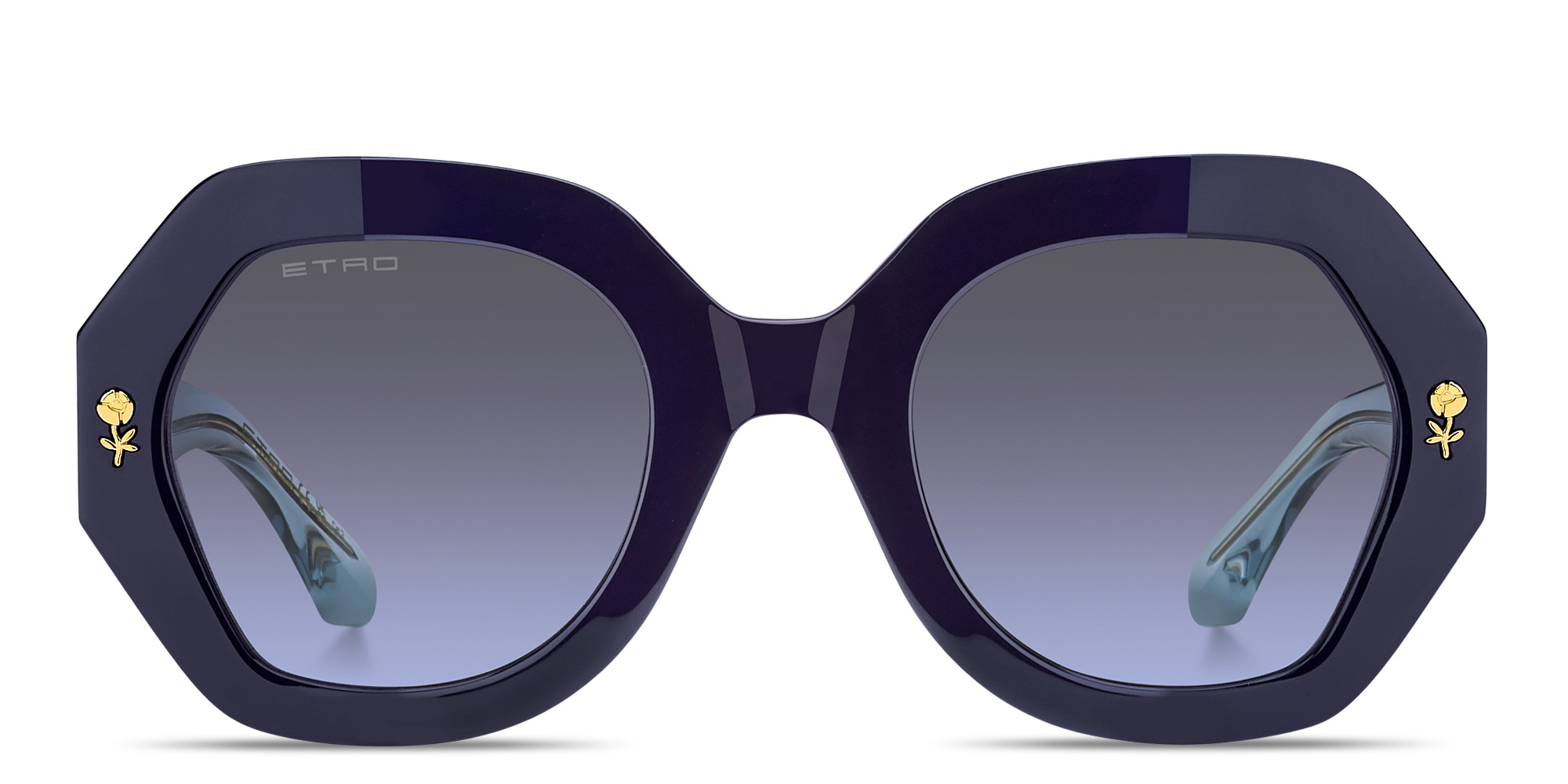 Shop ETRO Etromania Oversized Irregular Sunglasses in Blue online.