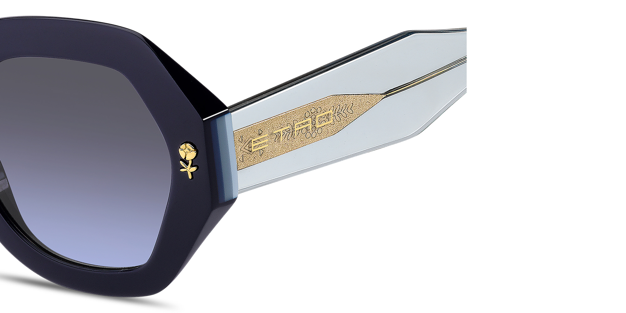 Shop ETRO Etromania Oversized Irregular Sunglasses in Blue online.