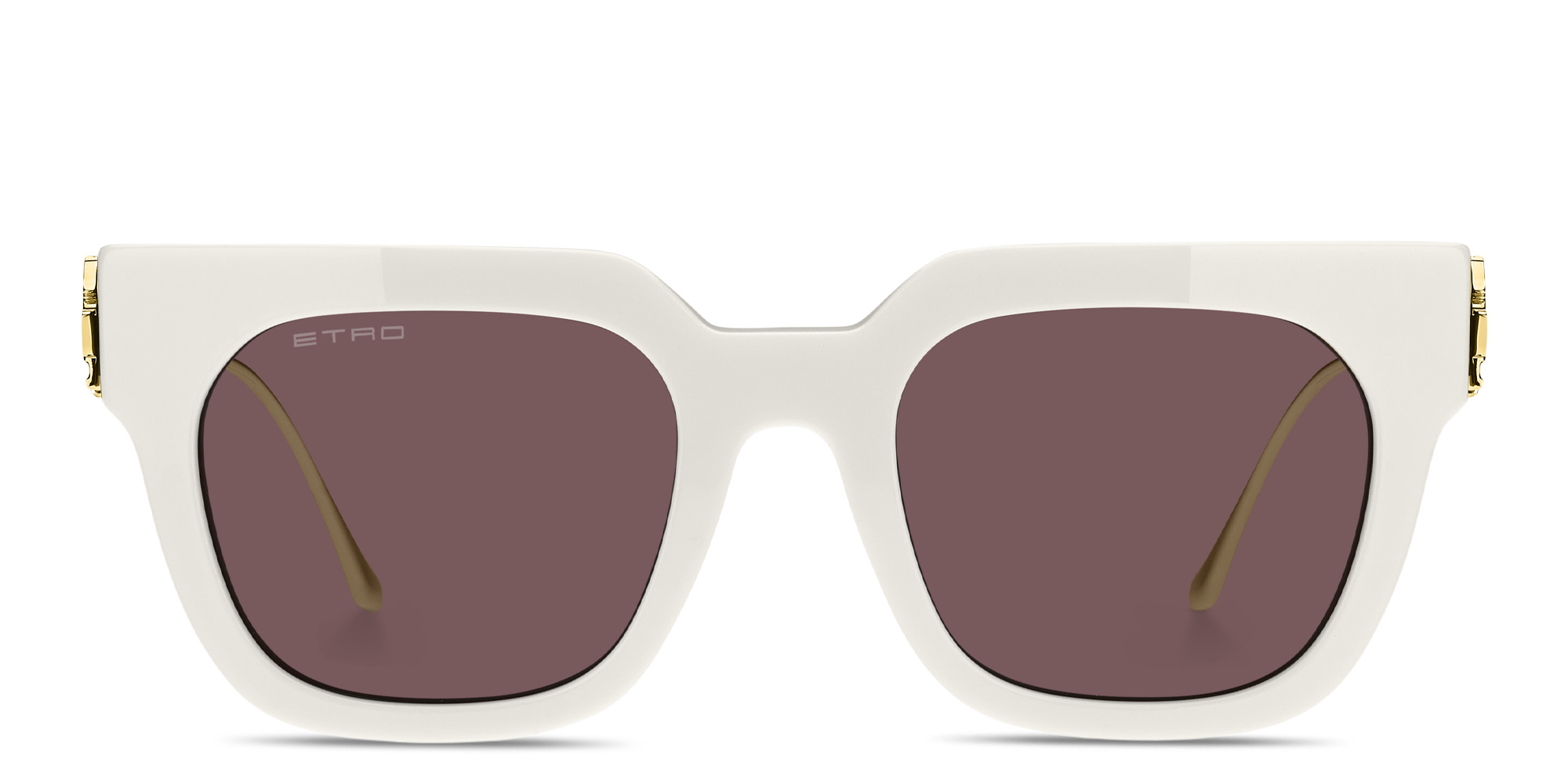 Shop ETRO Bold Pegaso Rectangle Sunglasses in Beige online.