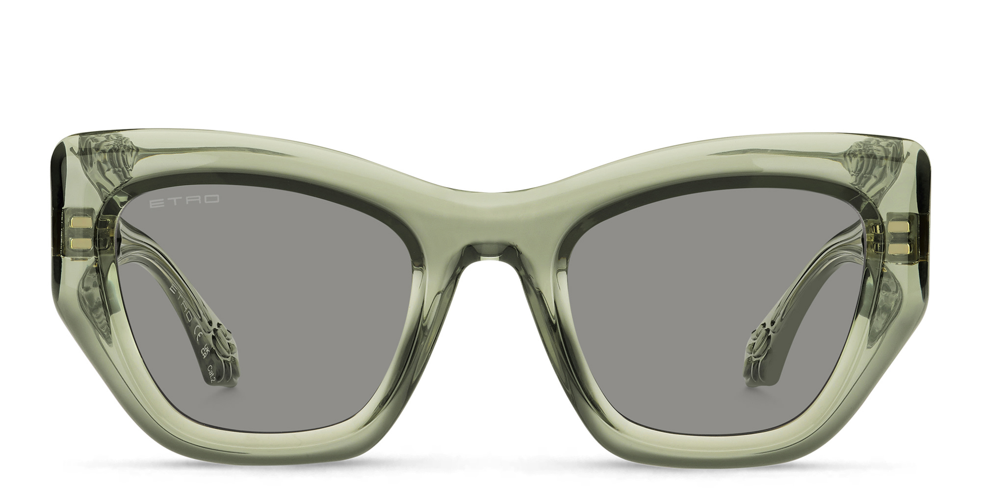 Shop ETRO Paisley Rectangle Sunglasses in Green online.