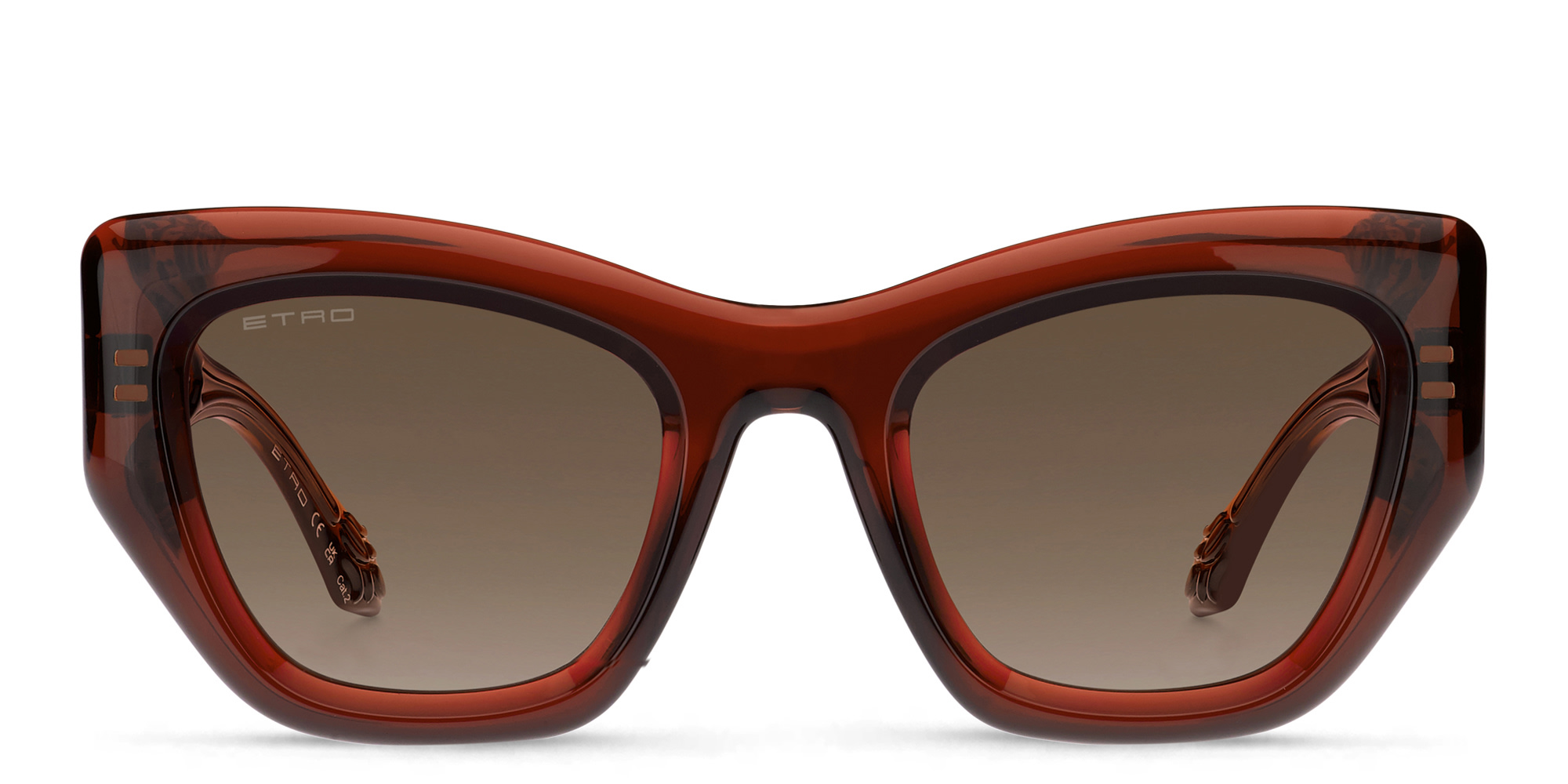Shop ETRO Paisley Rectangle Sunglasses in Brick online.