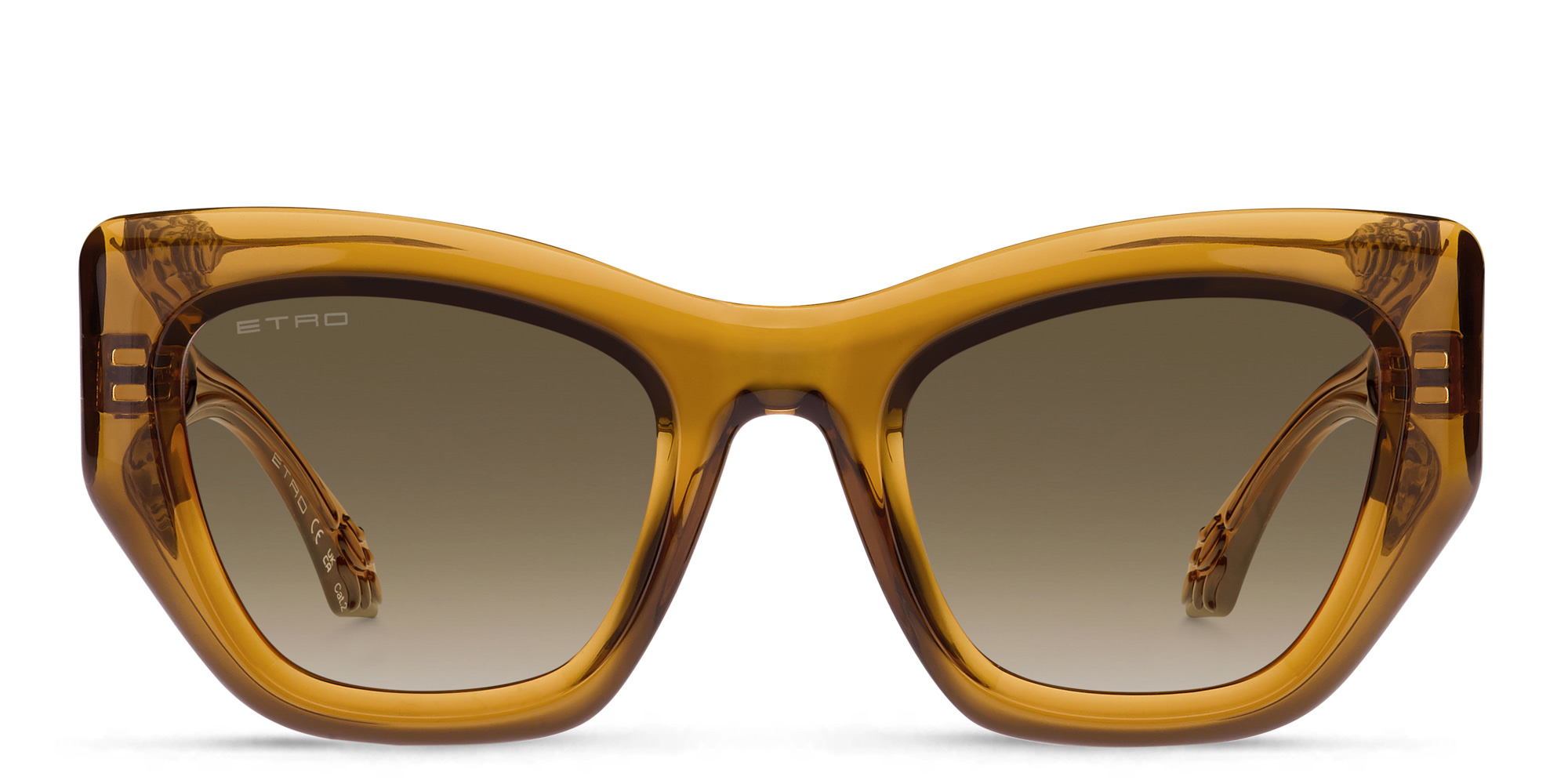 ETRO Paisley Rectangle Sunglasses in Amber Gold – Product Photo 1