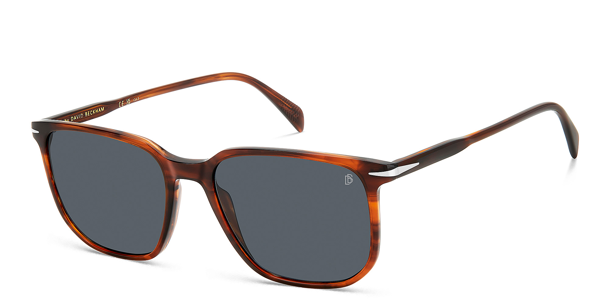 Shop DAVID BECKHAM Timeless Icons Square Sunglasses in Havana online.