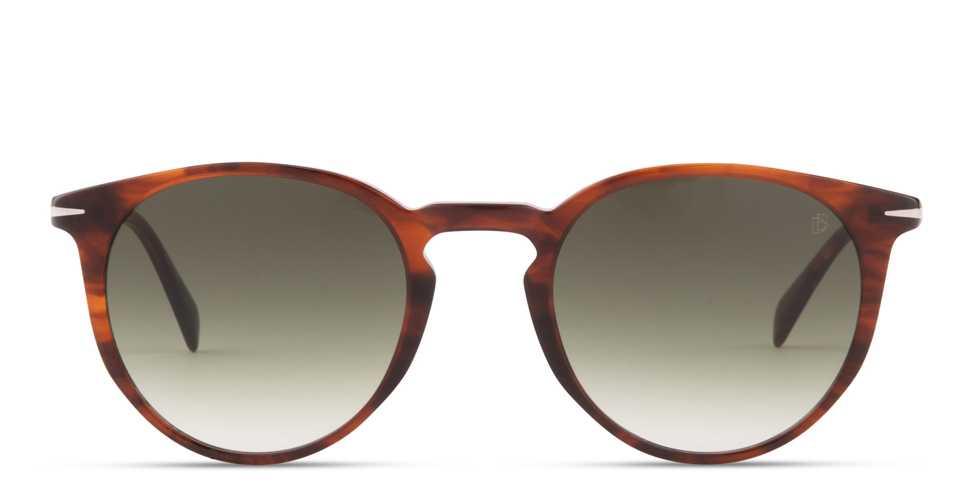 Shop DAVID BECKHAM Timeless Icons Round Sunglasses in Brown online.