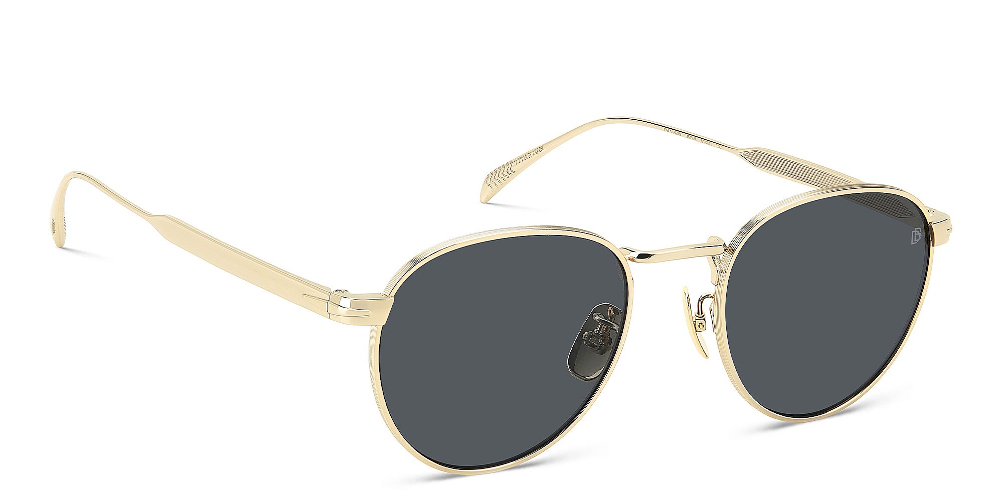 Shop DAVID BECKHAM Timeless Icons Panthos Sunglasses in Gold online.