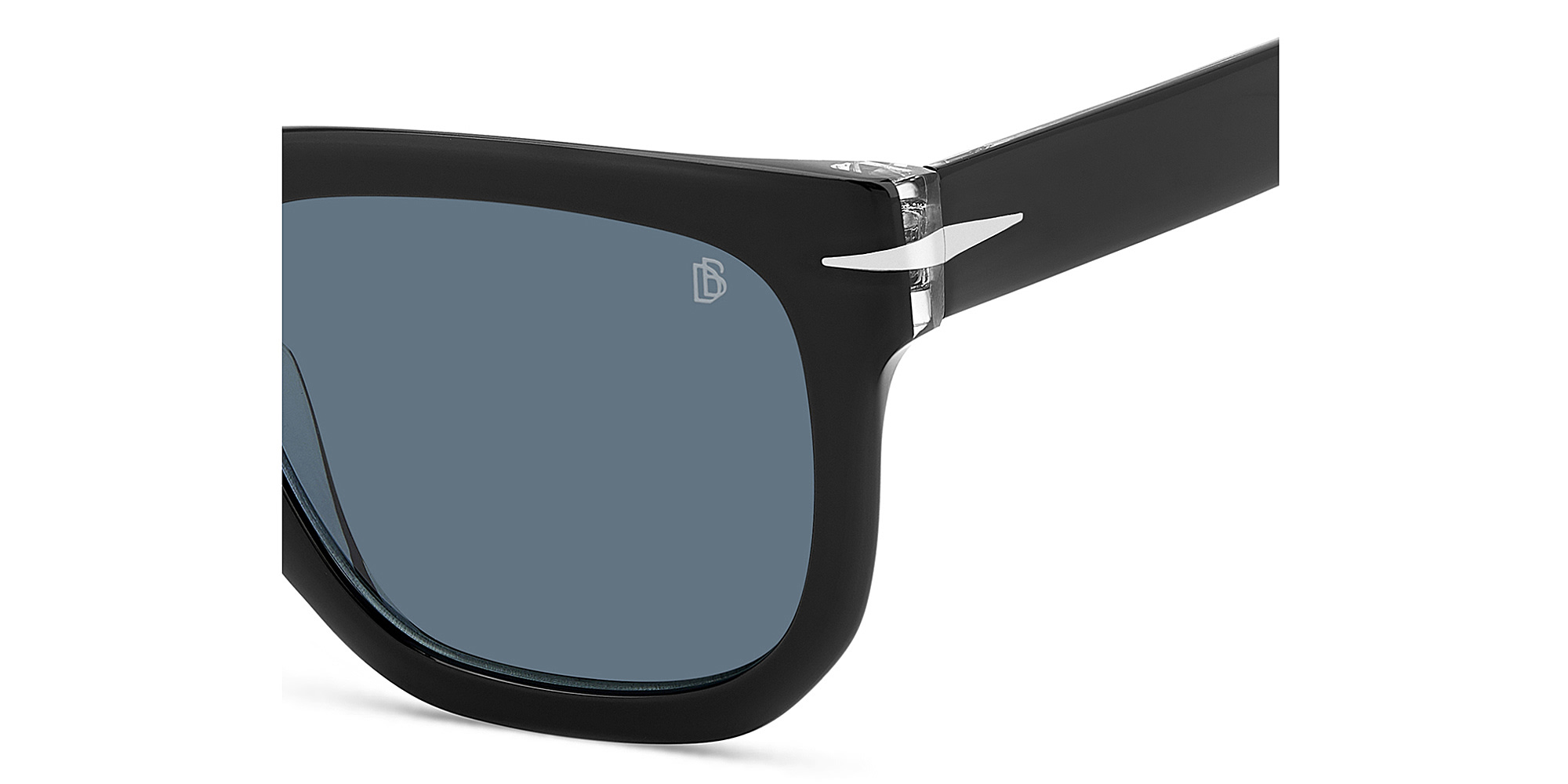 Shop DAVID BECKHAM Style Pioneer Square Sunglasses in Black Crystal online.