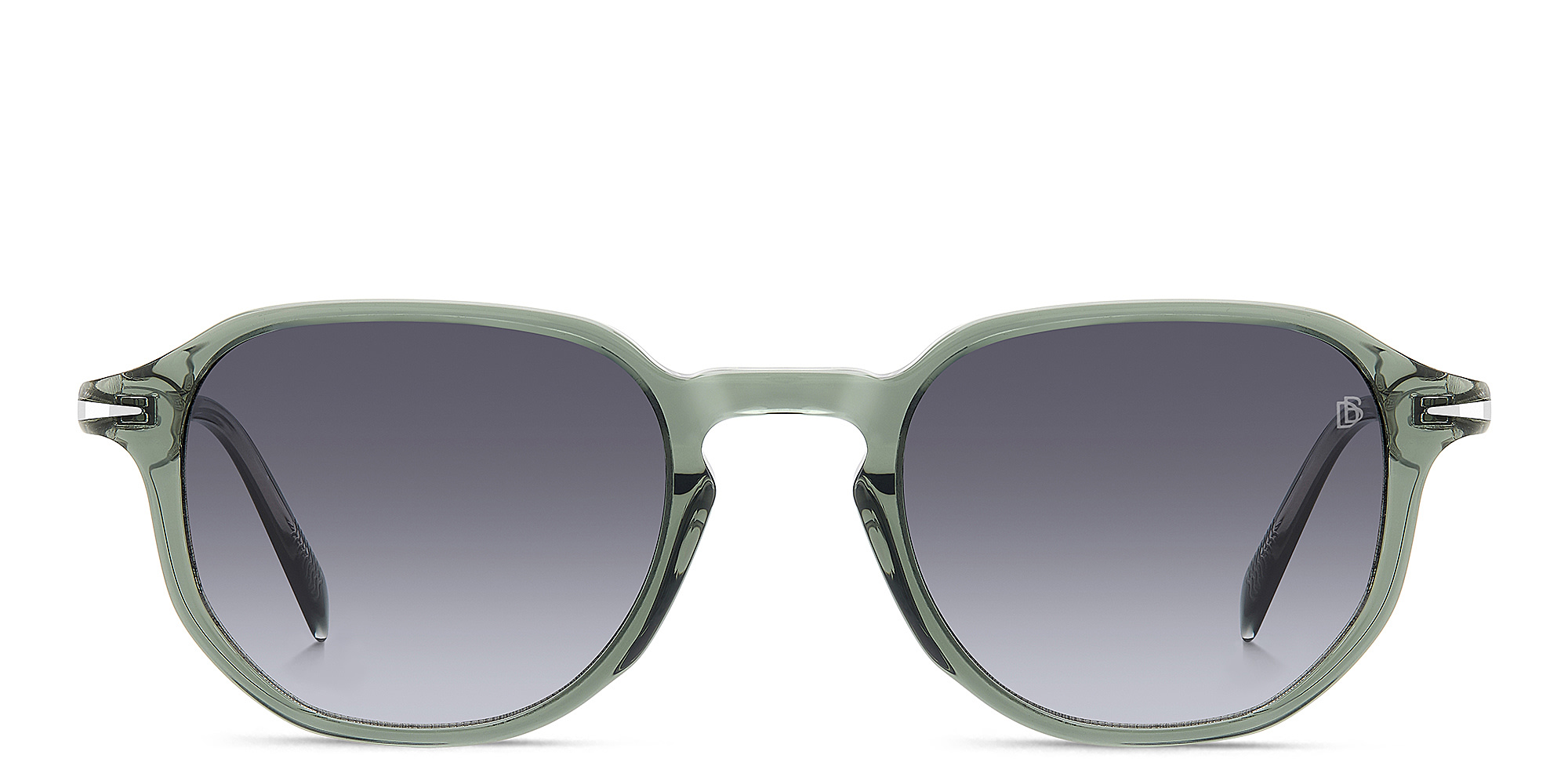Shop DAVID BECKHAM Timeless Icons Irregular Sunglasses in Green online.