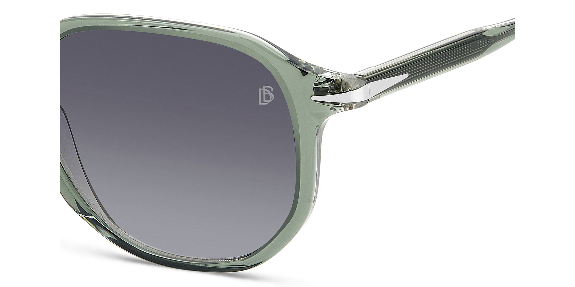 Shop DAVID BECKHAM Timeless Icons Irregular Sunglasses in Green online.