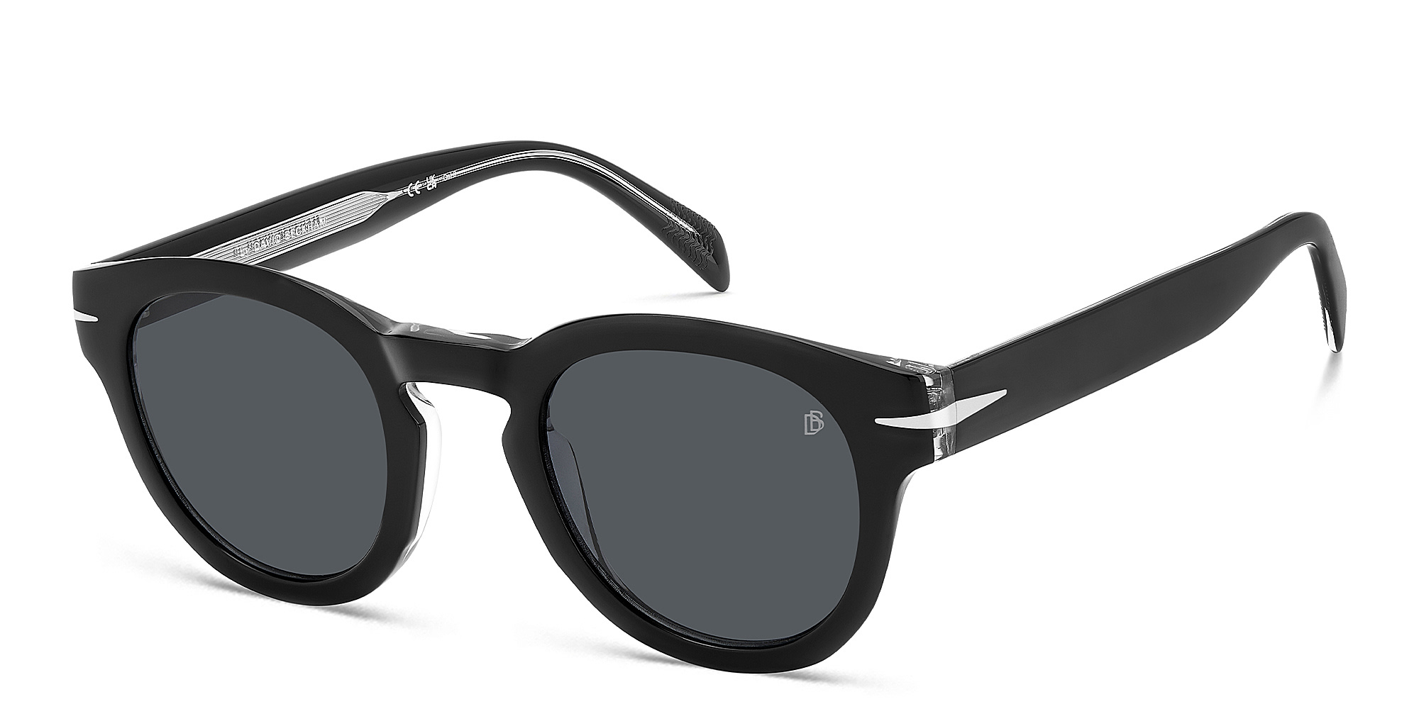 Shop DAVID BECKHAM Style Pioneer Panthos Sunglasses in Black Crystal online.