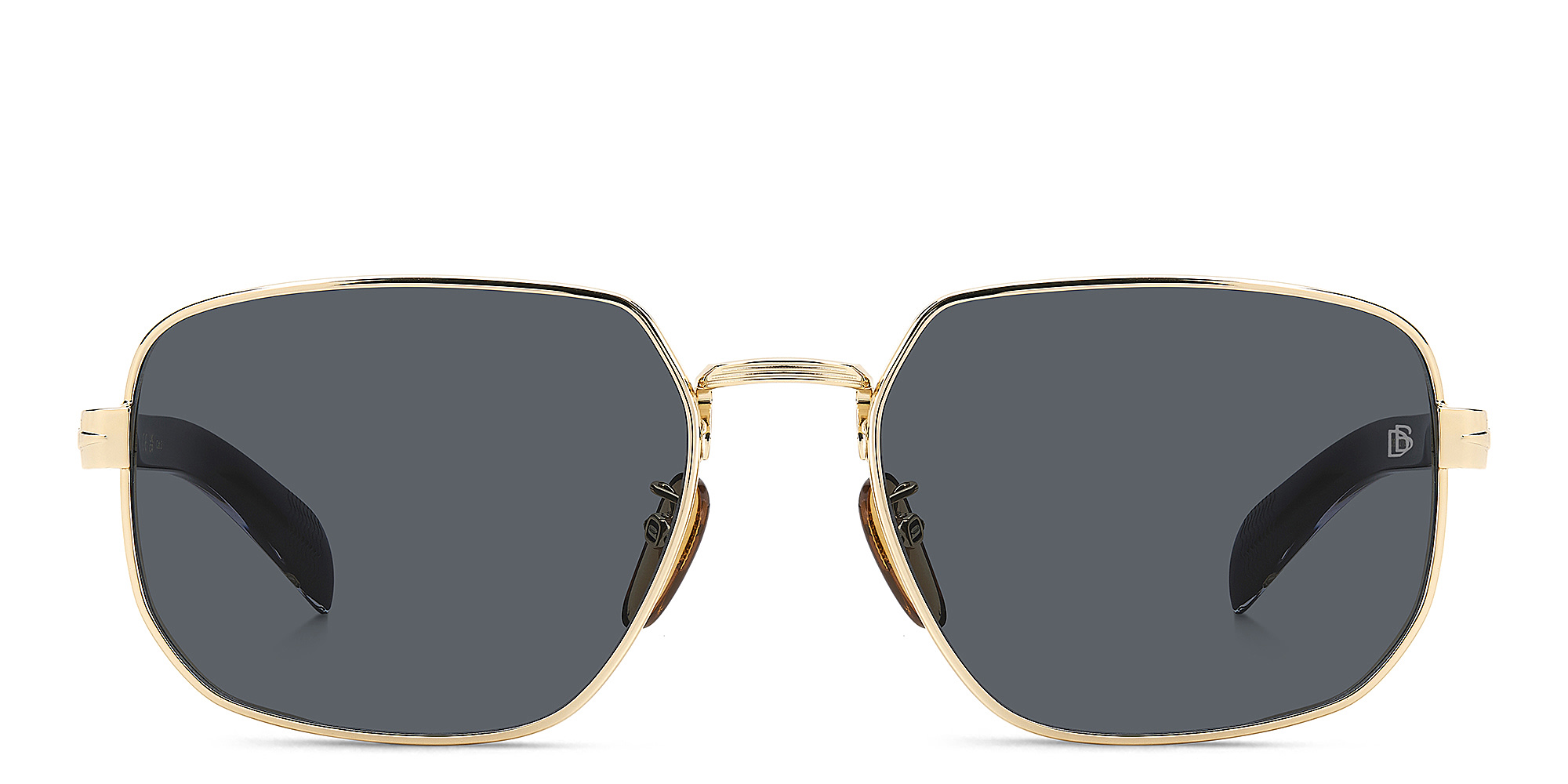 DAVID BECKHAM Style Pioneer Rectangle Sunglasses in Gold Black – Product Photo 1