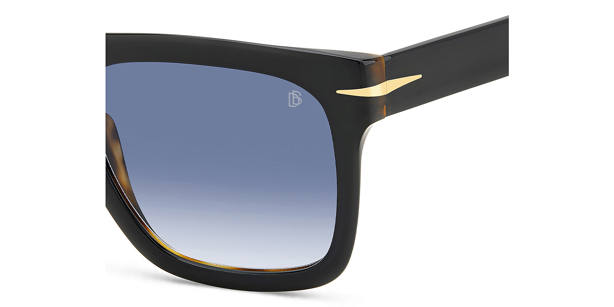 Shop DAVID BECKHAM Style Pioneer Rectangle Sunglasses in Black Havana online.