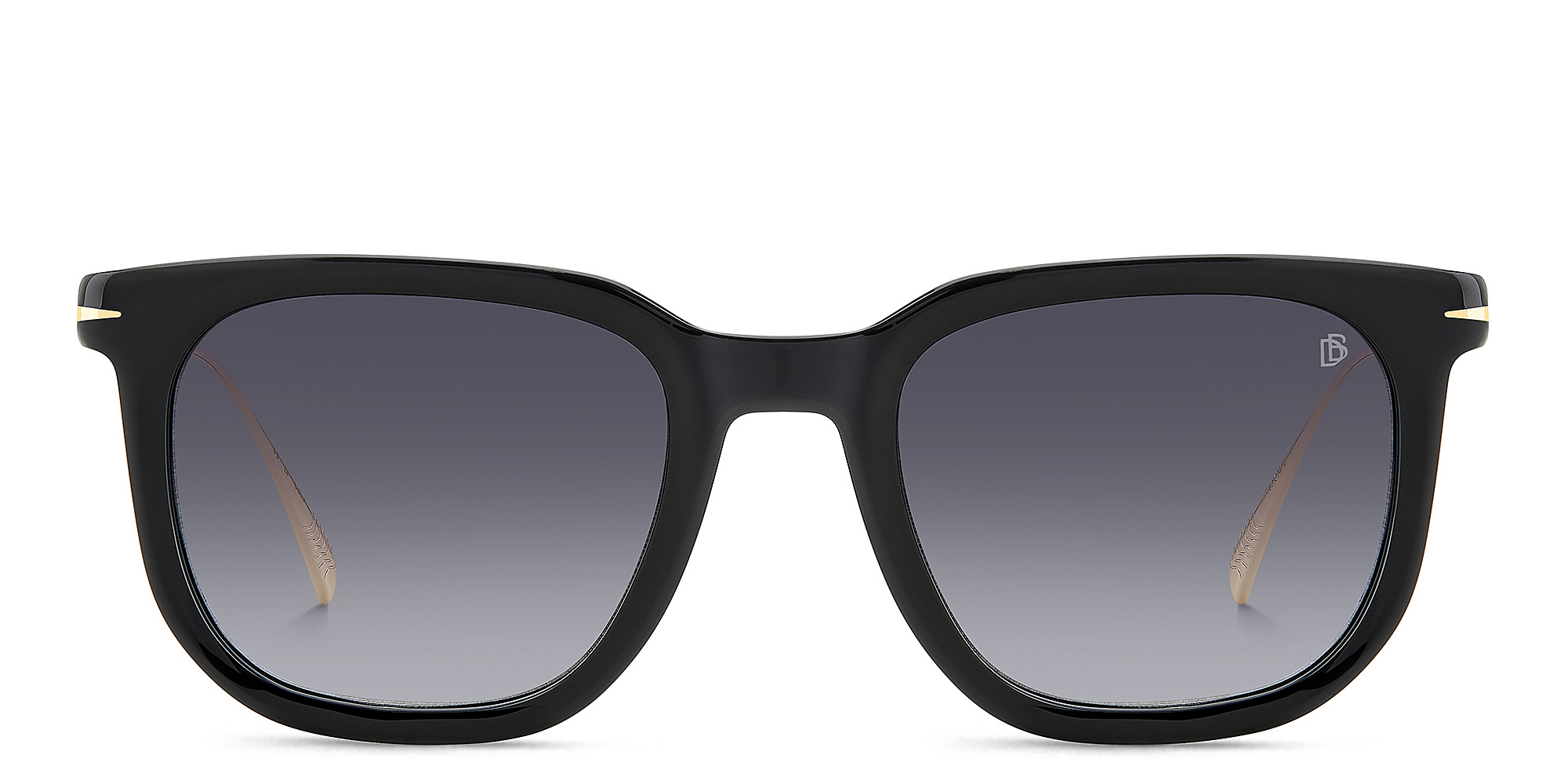 DAVID BECKHAM Style Pioneer Rectangle Sunglasses in Black Gold – Product Photo 1