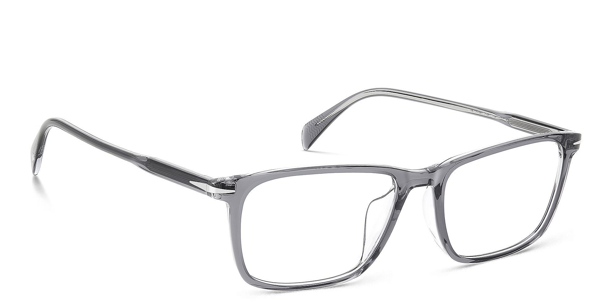 DAVID BECKHAM Timeless Icons Rectangle Eyeglasses in Grey Crystal – Product Photo 3