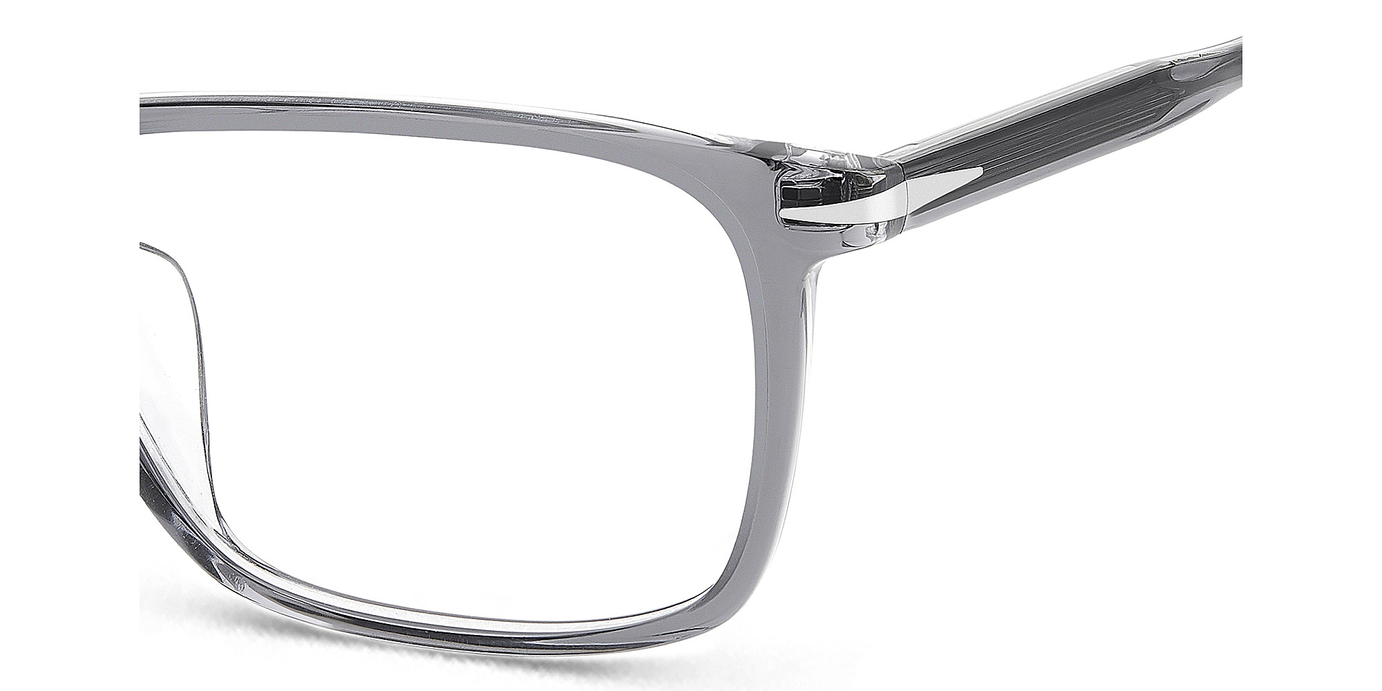 DAVID BECKHAM Timeless Icons Rectangle Eyeglasses in Grey Crystal – Product Photo 4
