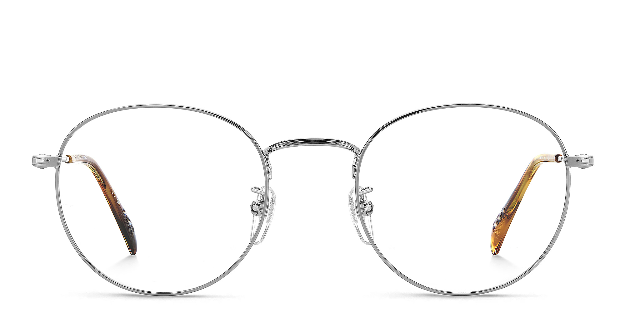 Shop DAVID BECKHAM Timeless Icons Panthos Eyeglasses in Silver online.