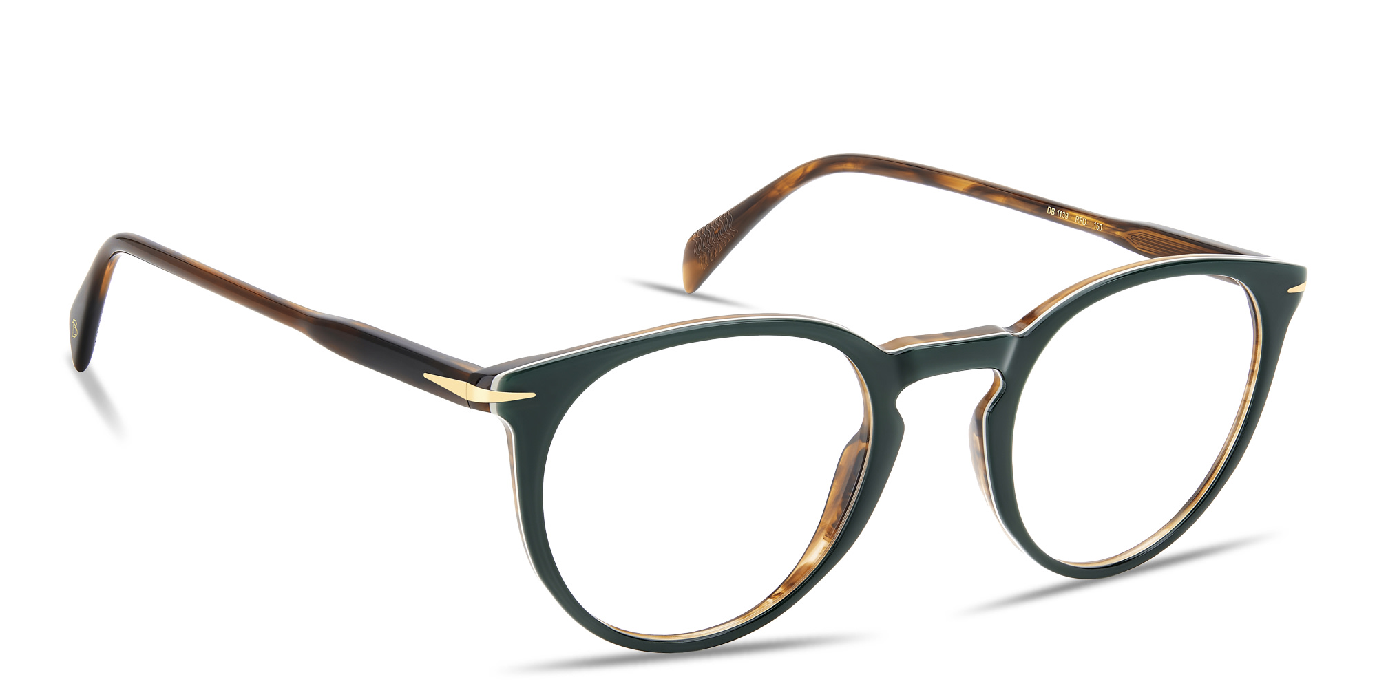 Shop DAVID BECKHAM Talisman Panthos Eyeglasses in Green online.