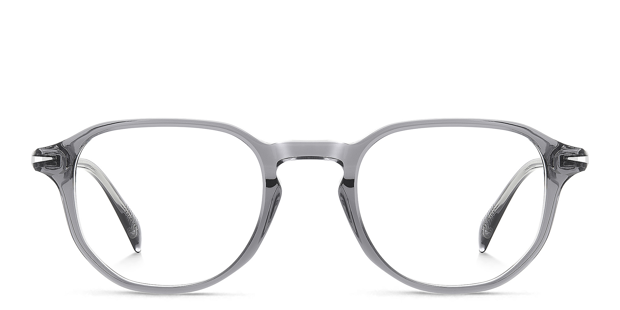 DAVID BECKHAM Timeless Icons Irregular Eyeglasses in Grey Crystal – Product Photo 1