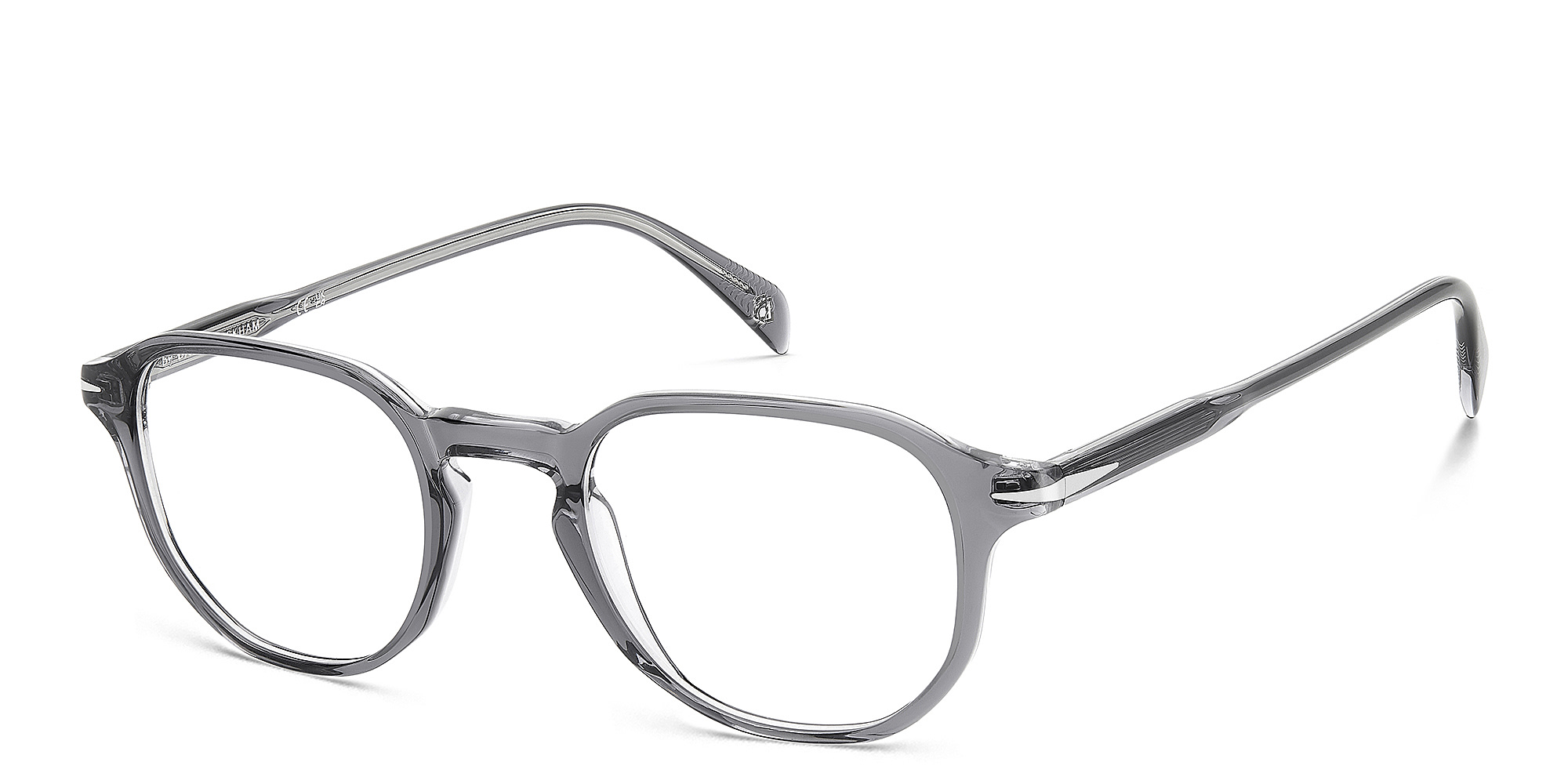 DAVID BECKHAM Timeless Icons Irregular Eyeglasses in Grey Crystal – Product Photo 2