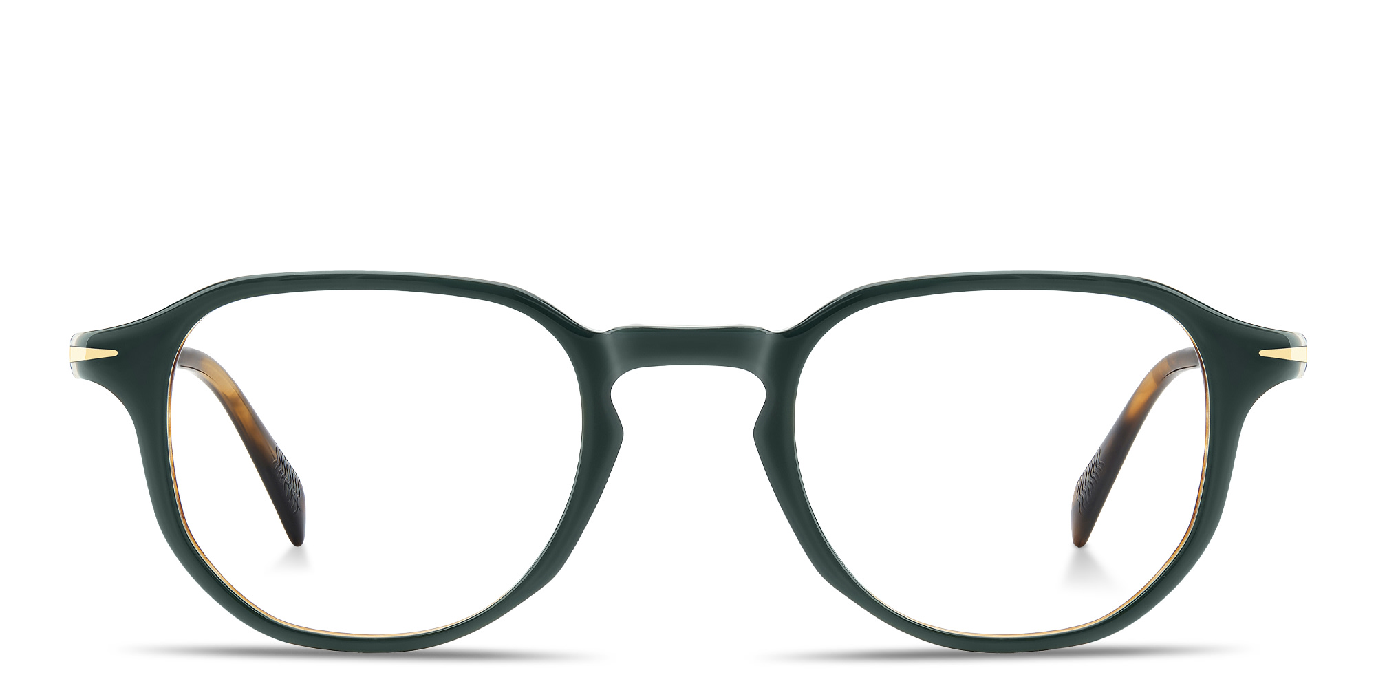 Shop DAVID BECKHAM Talisman Irregular Eyeglasses in Green online.