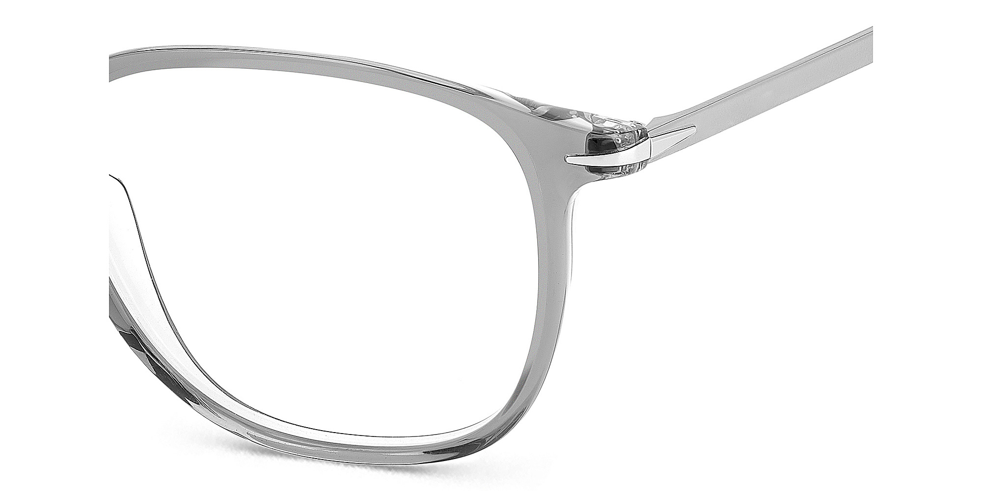 Shop DAVID BECKHAM Timeless Icons Square Eyeglasses in Grey Ruthenium online.