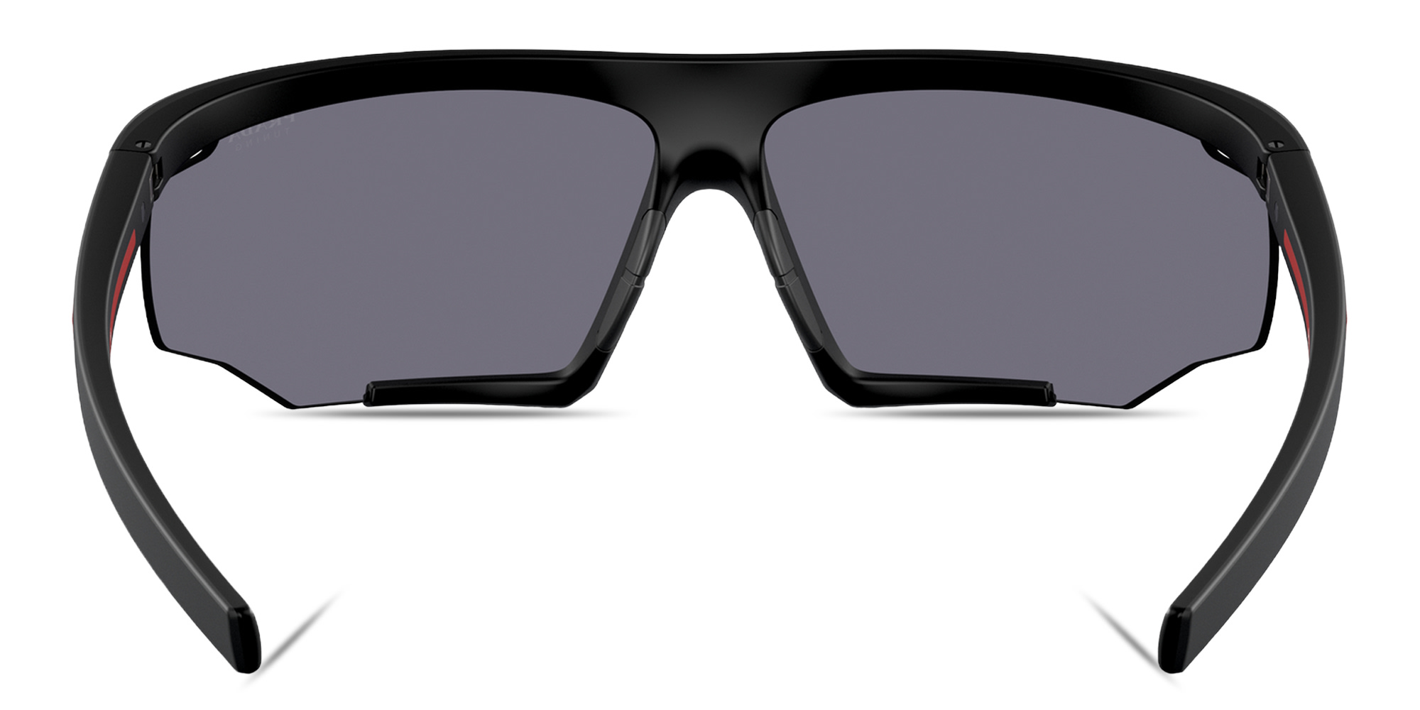 Prada Linea Rossa Logo Half-Rim Wide Irregular Sunglasses in Black – Product Photo 4