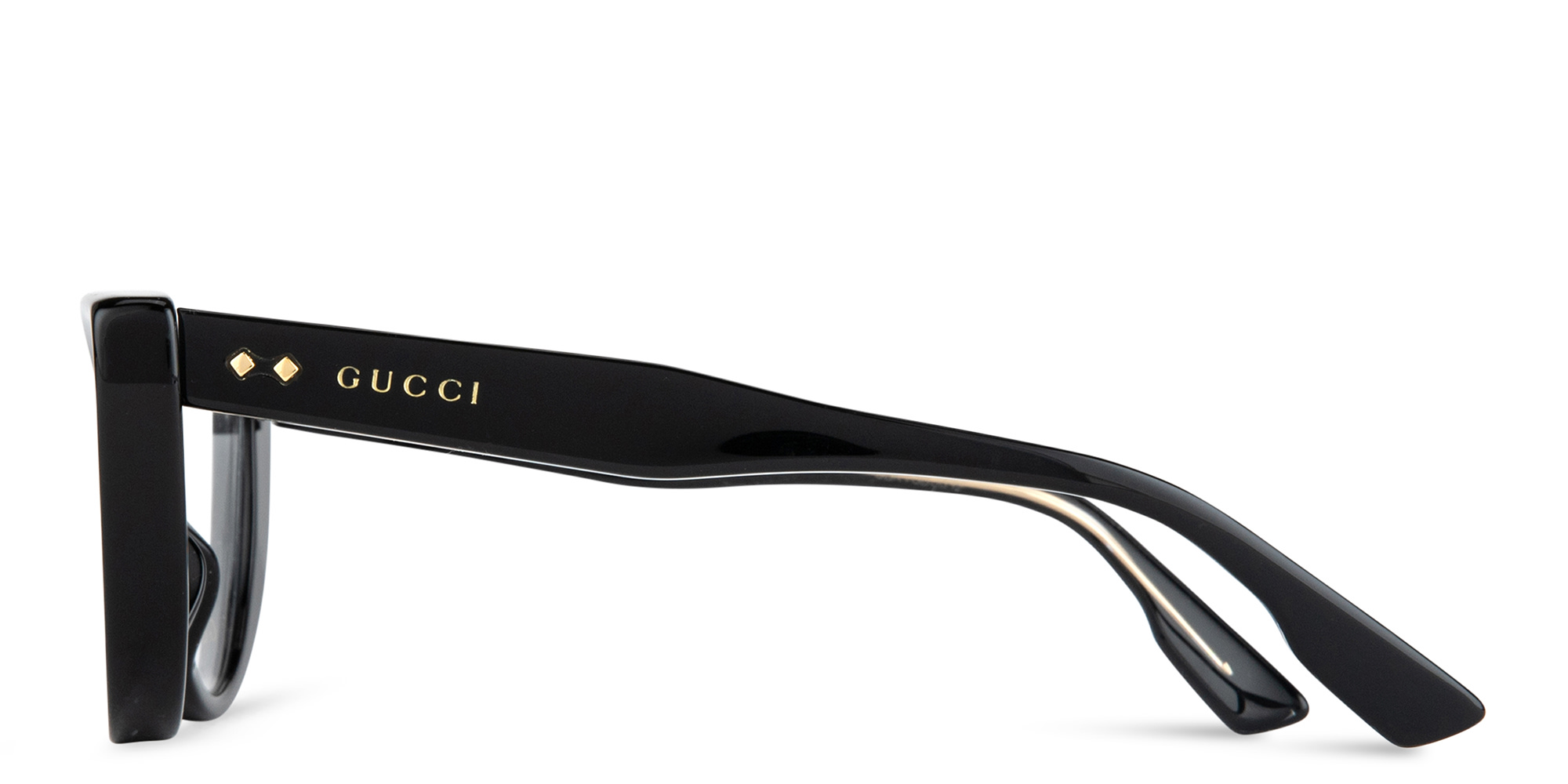 Shop GUCCI Gucci Rivets Cat-Eye Eyeglasses in Black online.