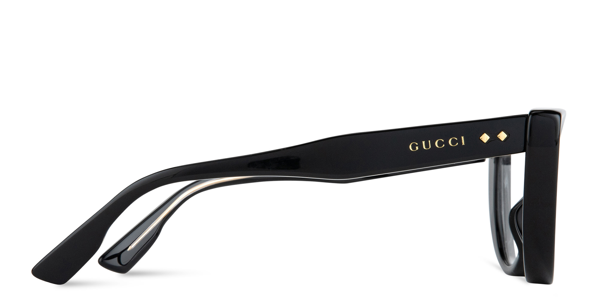 Shop GUCCI Gucci Rivets Cat-Eye Eyeglasses in Black online.
