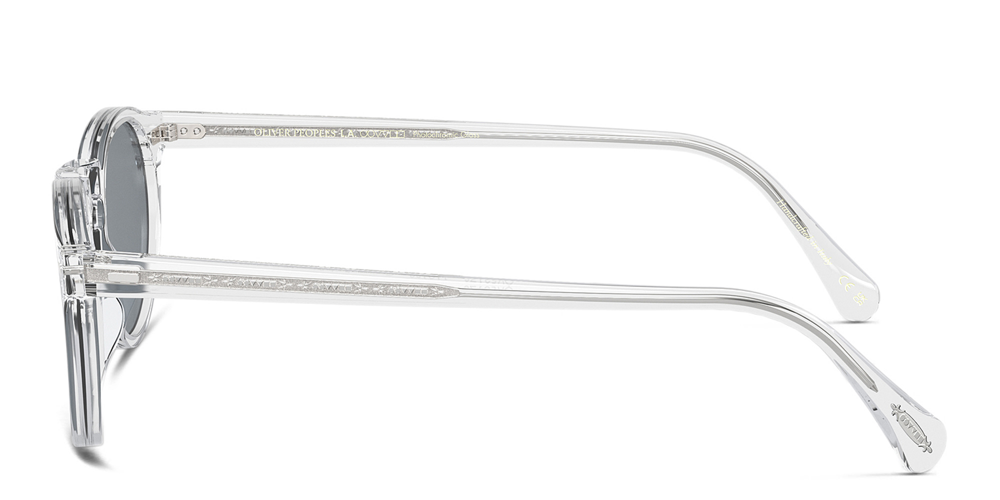 Shop OLIVER PEOPLES Gregory Peck Sun Unisex Panthos Sunglasses in Crystal online.