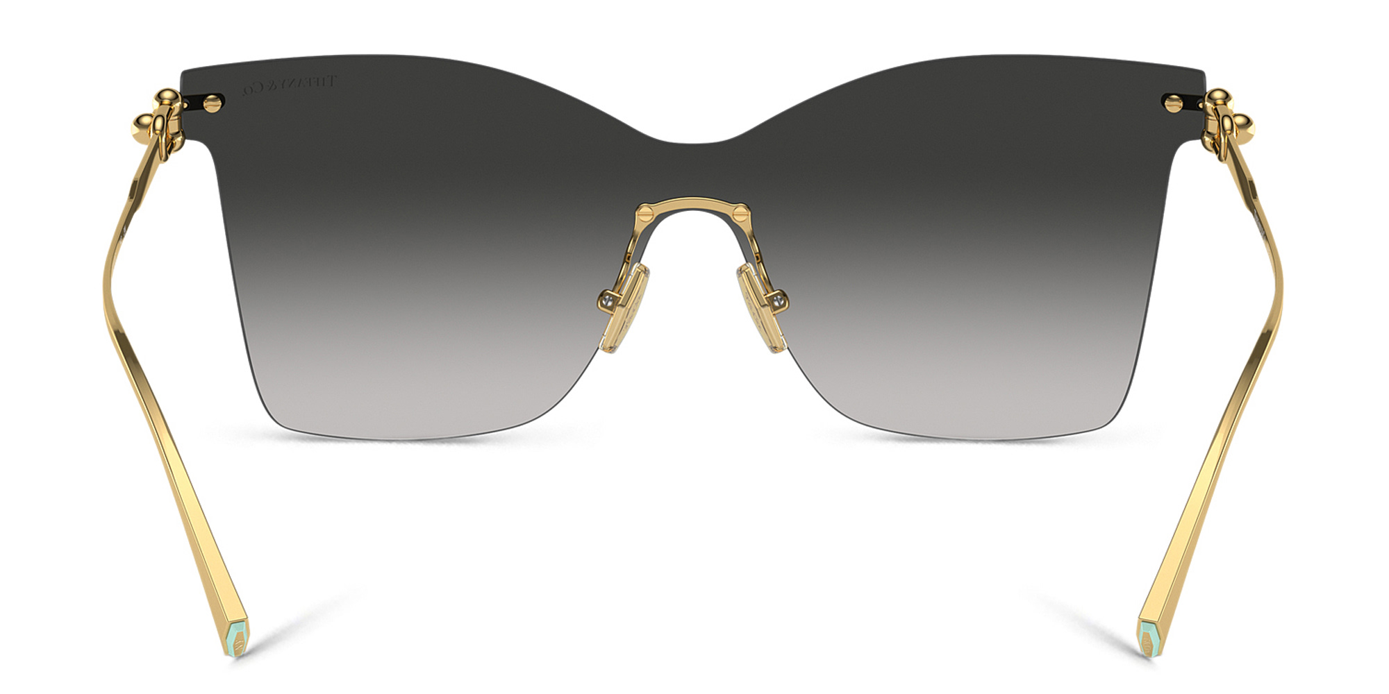 Shop TIFFANY Tiffany HardWear Rimless Cat-Eye Sunglasses in Gold online.