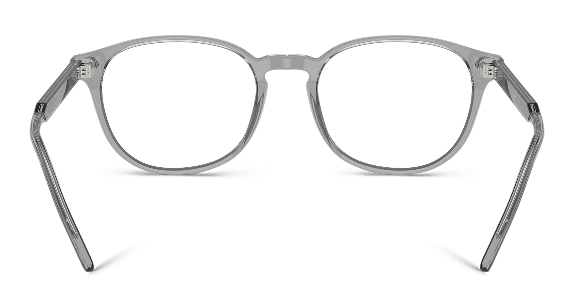 Shop GIORGIO ARMANI Logo Panthos Eyeglasses in Transparent Grey online.