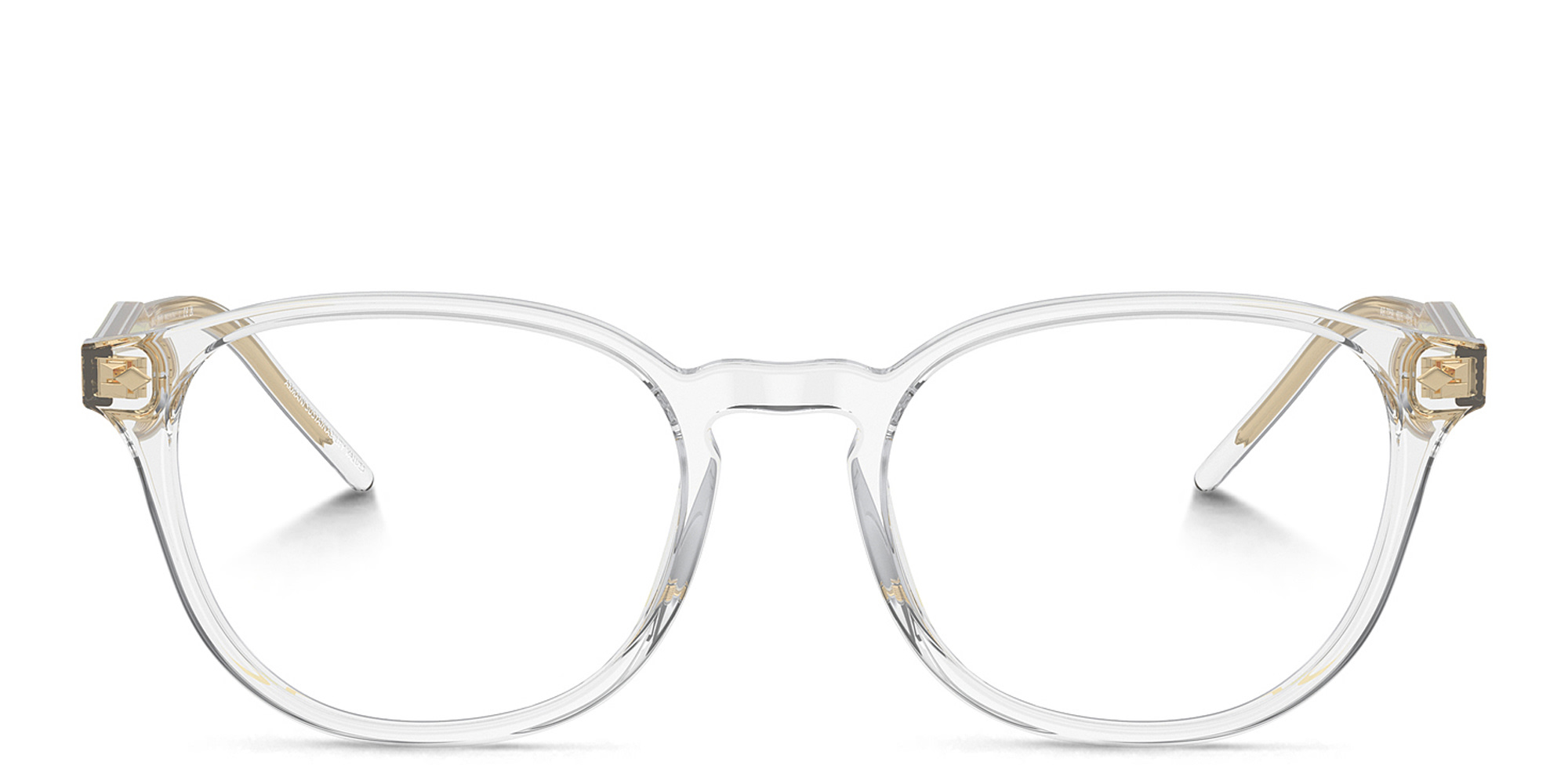 Shop GIORGIO ARMANI Logo Panthos Eyeglasses in Crystal online.
