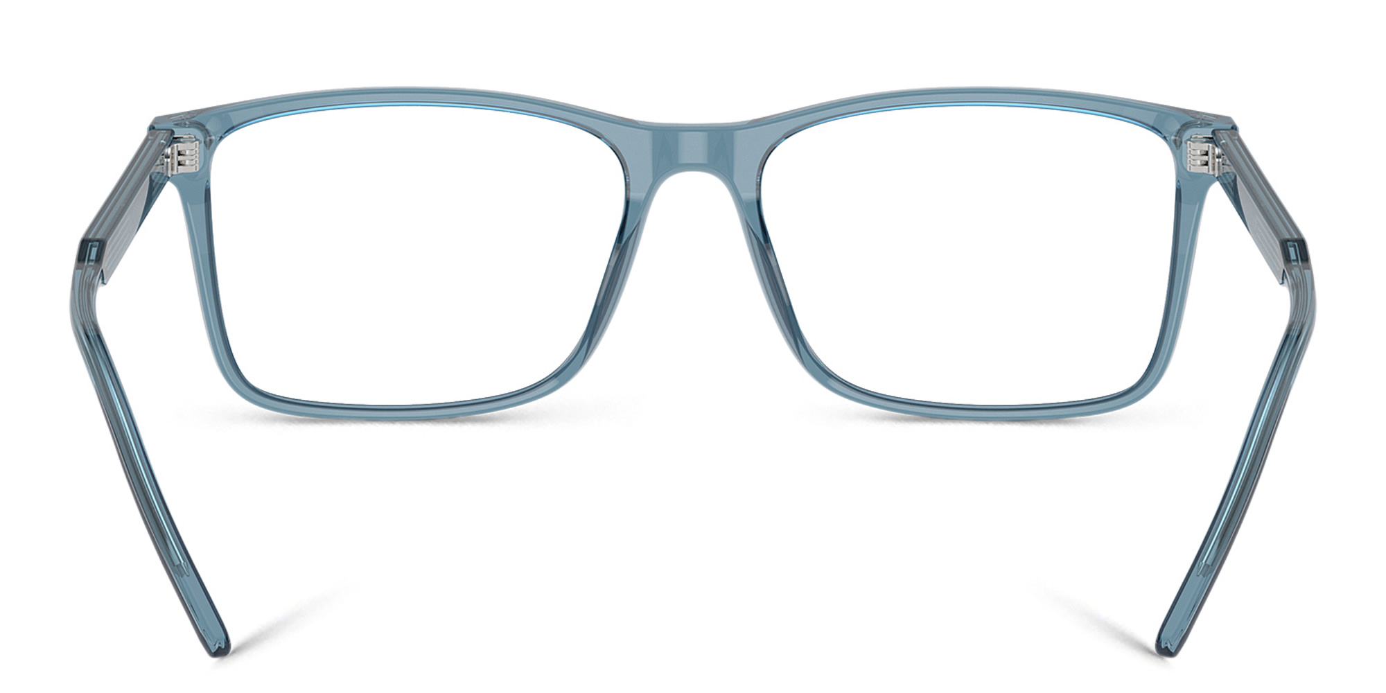 تسوق نظارات طبية مستطيلة واسعة بشعار العلامة جورجو أرماني بلون أزرق شفاف أونلاين.