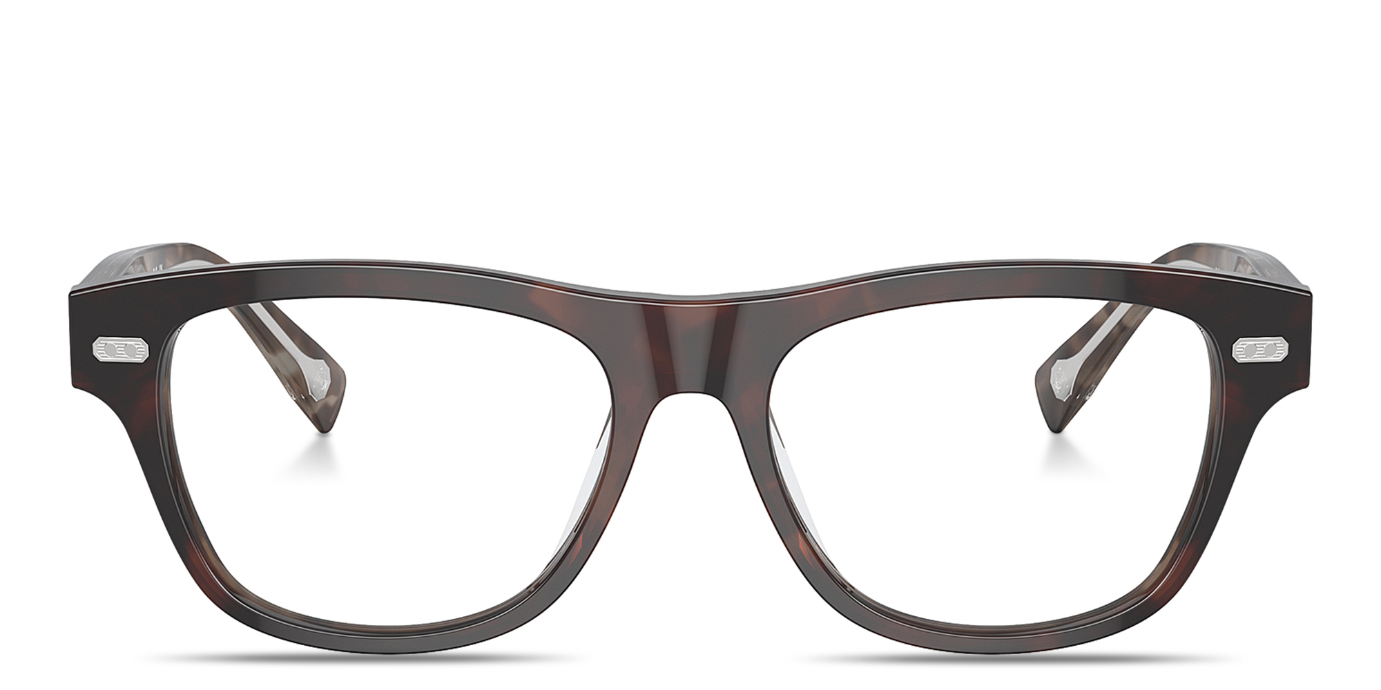 تسوق نظارات طبية آيكونيك ميريديان بإطار مستطيل برونيلو كوتشينيلي بلون بني داكن أونلاين.