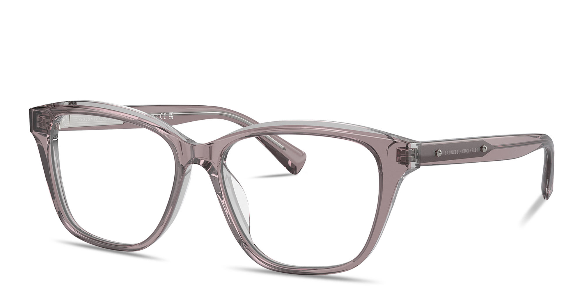Shop BRUNELLO CUCINELLI Logo Cat-Eye Eyeglasses in Purple online.