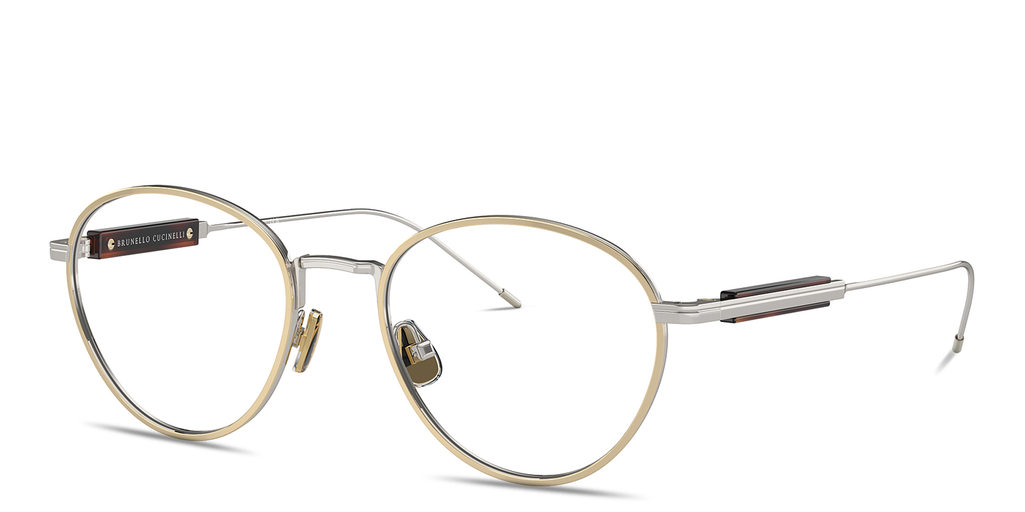 تسوق نظارات طبية سارتوريال صن سيت بإطار دائري للجنسين برونيلو كوتشينيلي بلون ذهبي أونلاين.