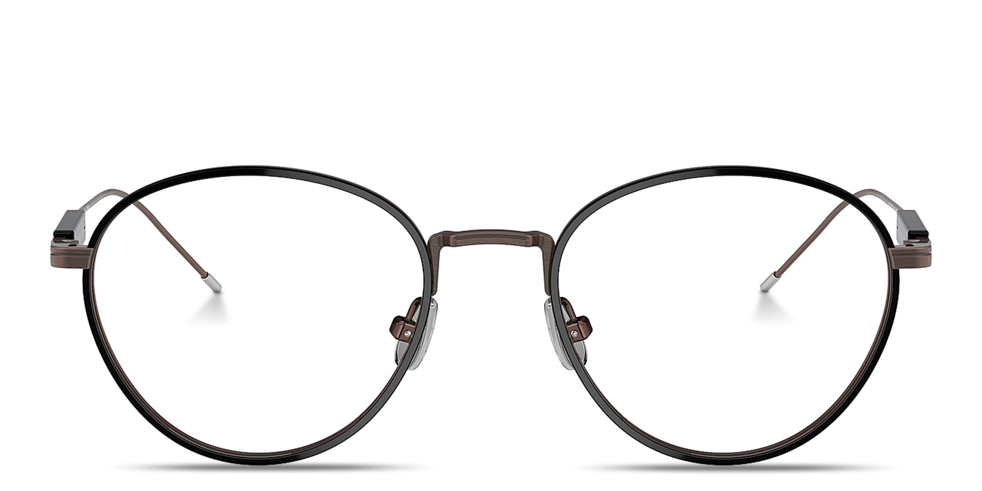 Shop BRUNELLO CUCINELLI Sartorial Sunset Unisex Round Eyeglasses in Black online.