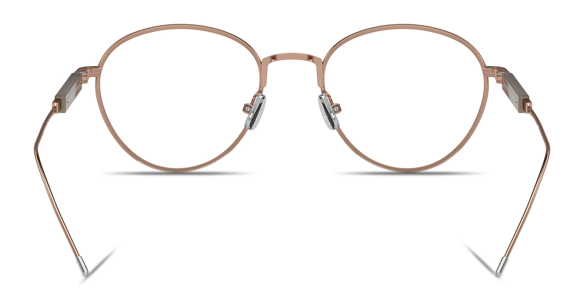 Shop BRUNELLO CUCINELLI Sartorial Sunset Unisex Round Eyeglasses in Rose Gold online.