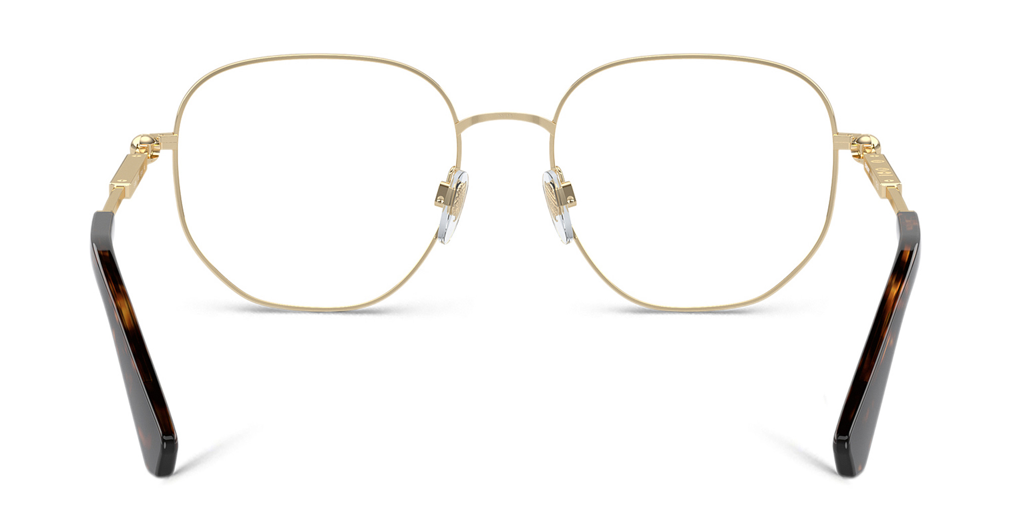Shop BURBERRY Logo Irregular Eyeglasses in Light Gold online.