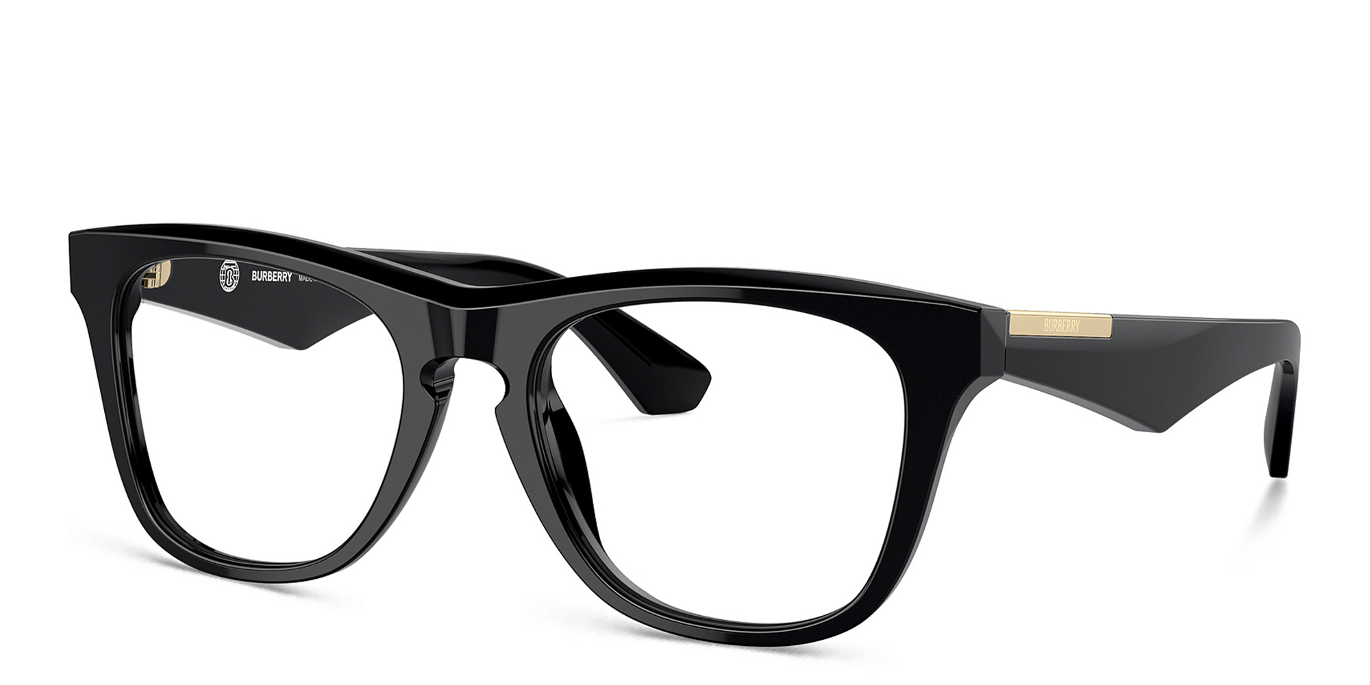 BURBERRY Logo Square Eyeglasses in Black – Product Photo 2