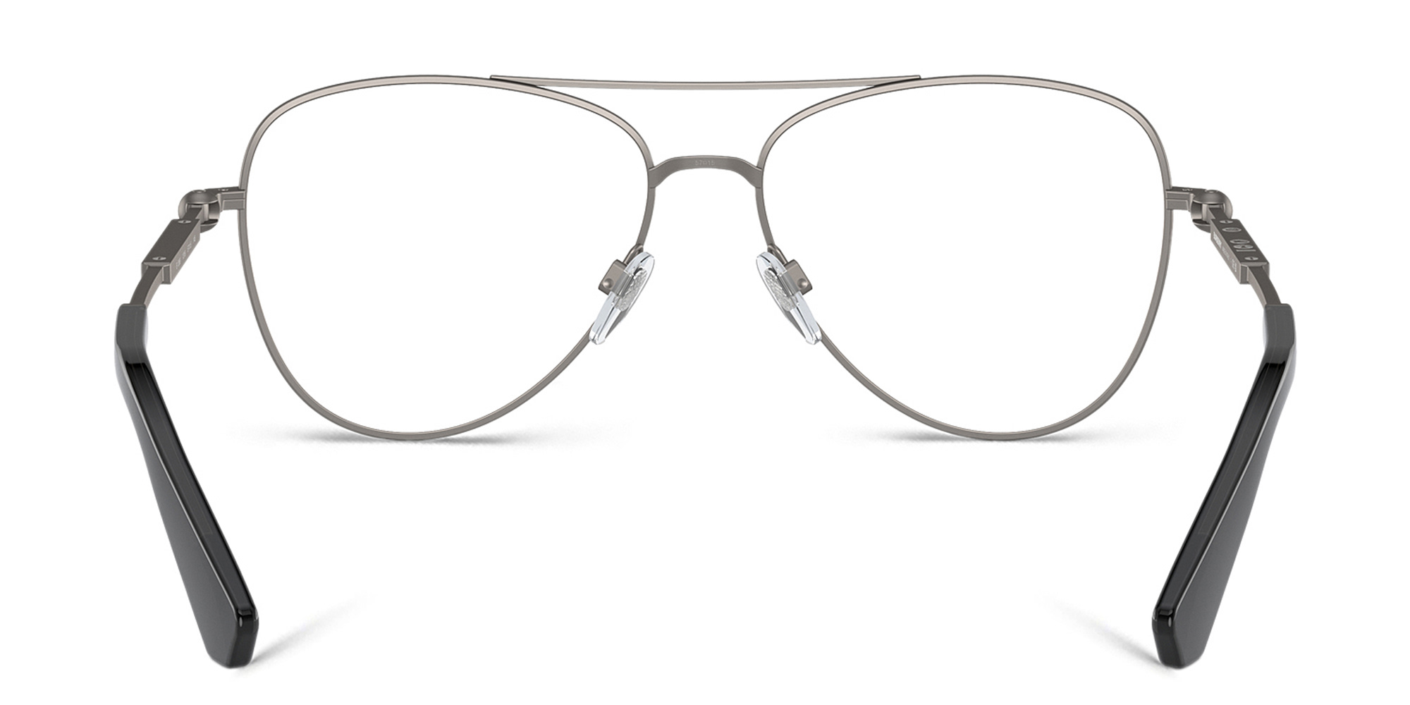 Shop BURBERRY Logo Wide Pilot Eyeglasses in Gunmetal online.