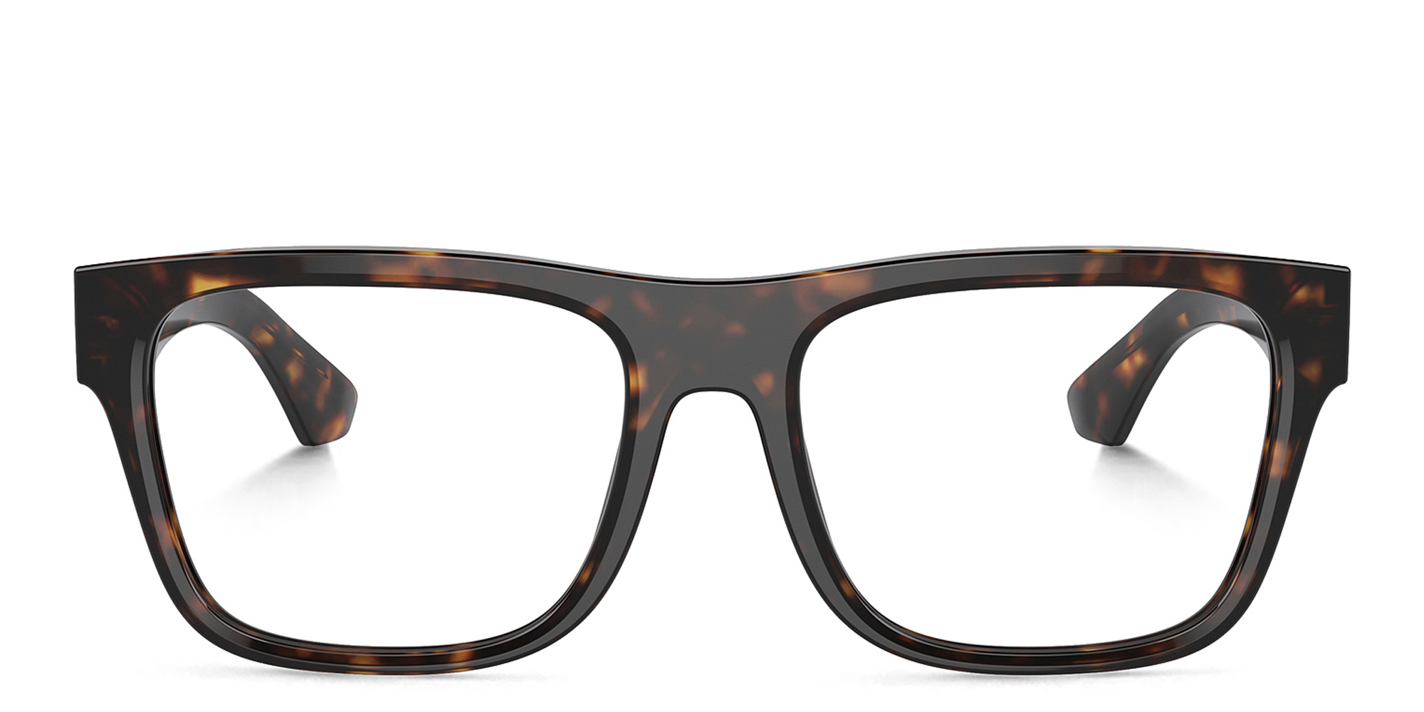 BURBERRY Logo Square Eyeglasses in Dark Havana – Product Photo 1