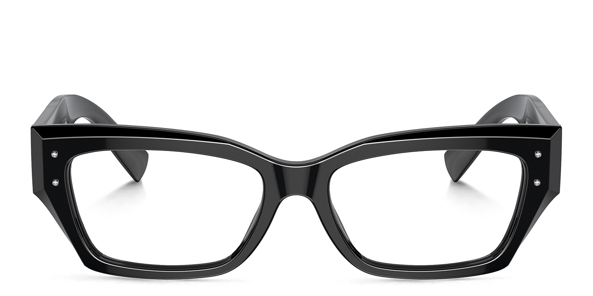 Dolce & Gabbana Logo Rectangle Eyeglasses in Black – Product Photo 1