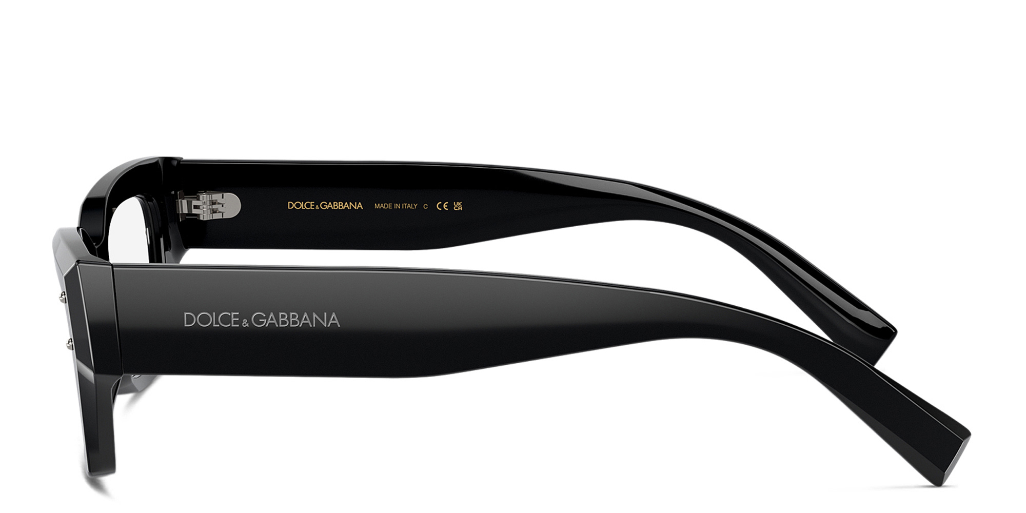 Dolce & Gabbana Logo Rectangle Eyeglasses in Black – Product Photo 3