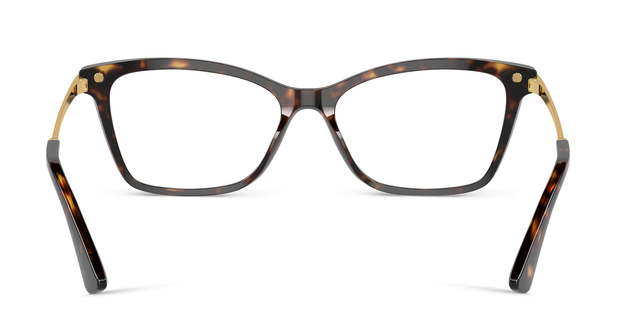 Shop Dolce & Gabbana Logo Wide Rectangle Eyeglasses in Havana online.