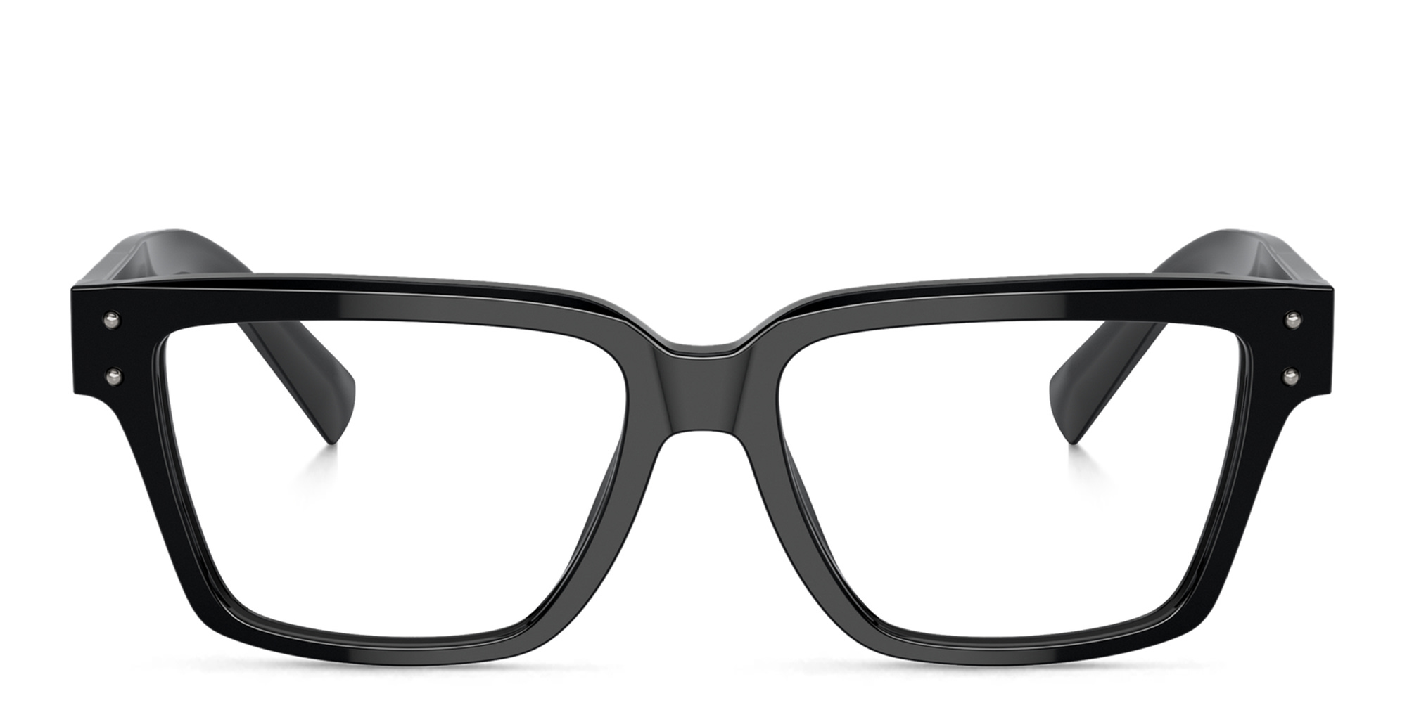 Dolce & Gabbana Logo Wide Square Eyeglasses in Black – Product Photo 1