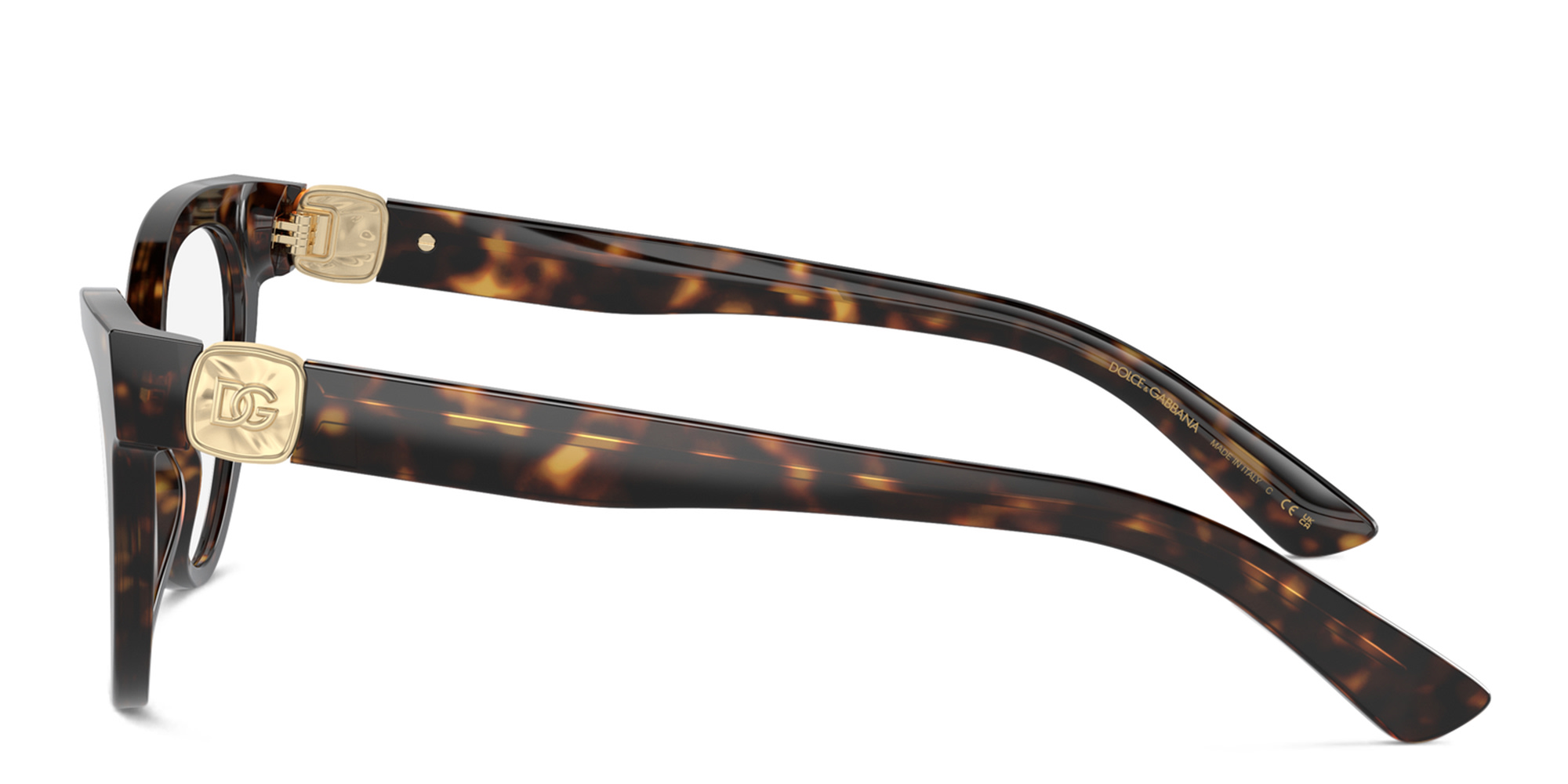 Dolce & Gabbana DG Logo Cat-Eye Eyeglasses in Havana – Product Photo 3