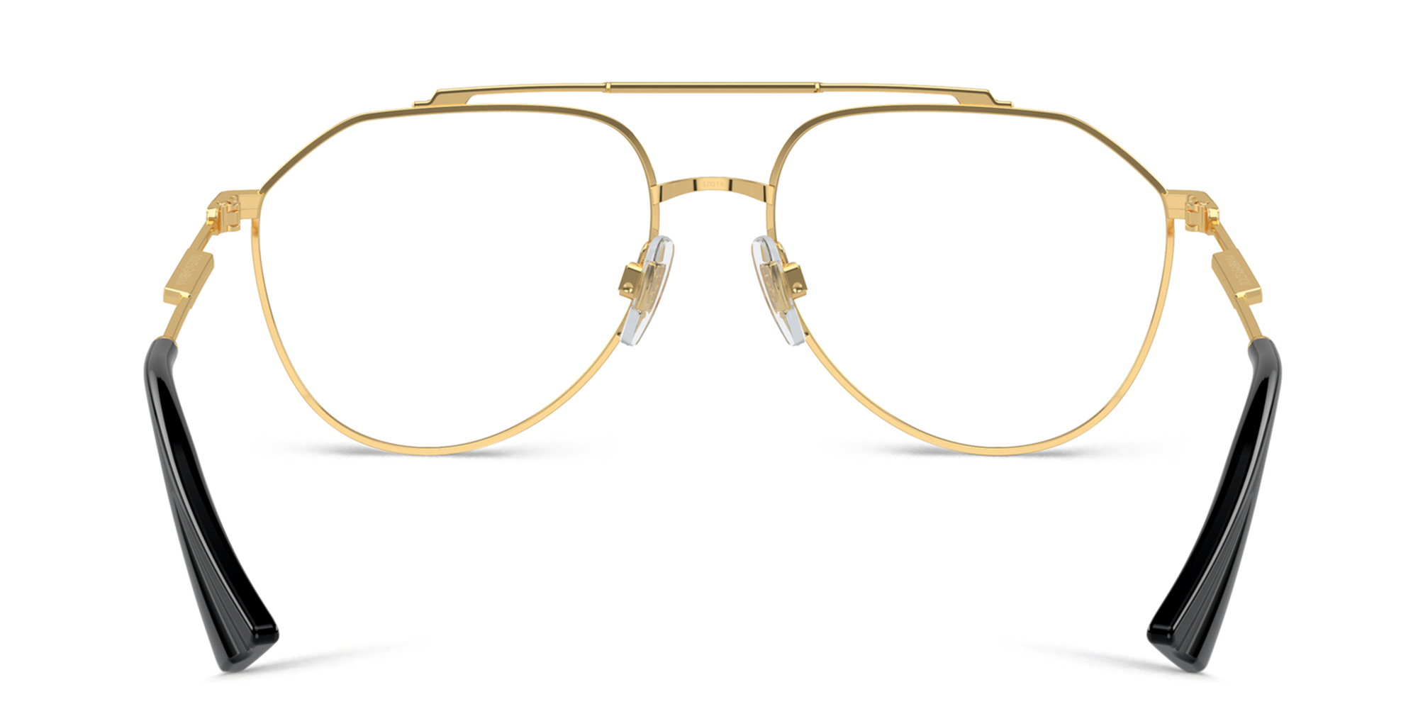 Shop Dolce & Gabbana Logo Wide Pilot Eyeglasses in Gold/Matte Black online.