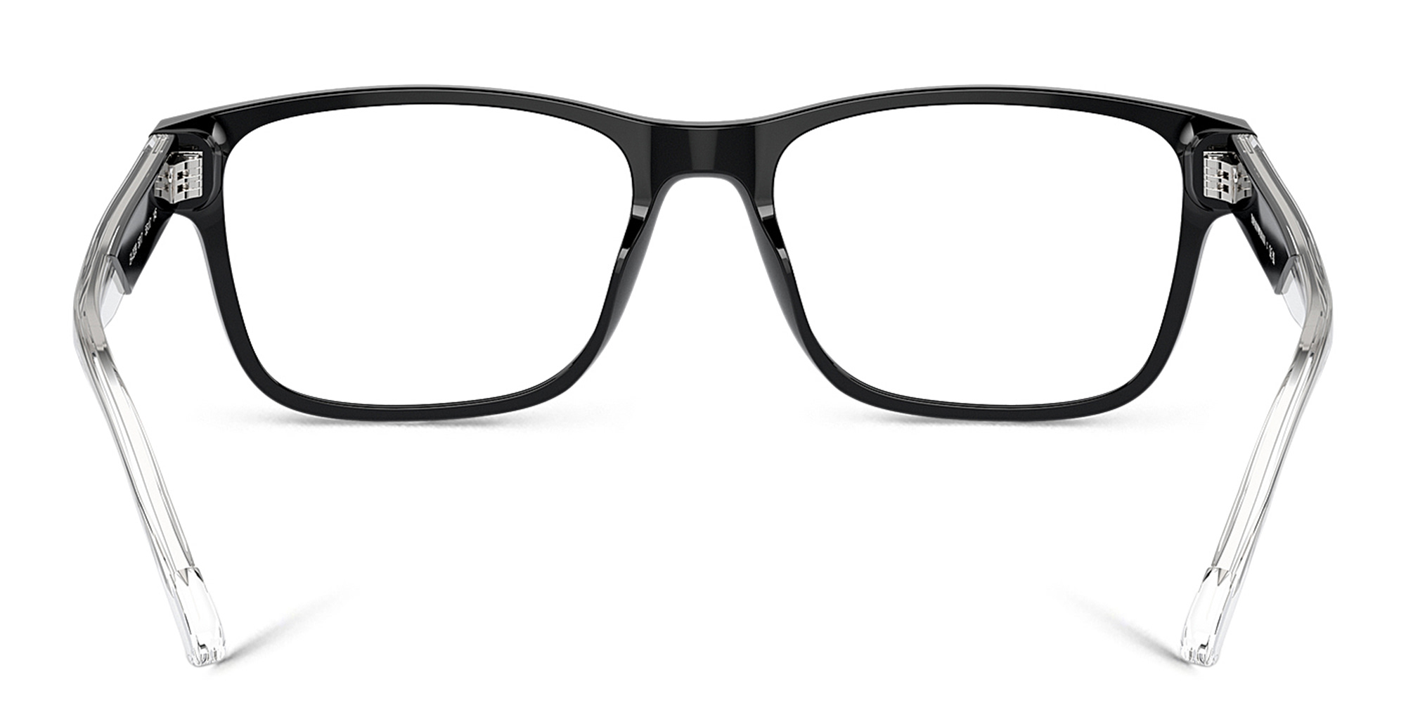 Emporio Armani Logo Wide Rectangle Eyeglasses in Black – Product Photo 4